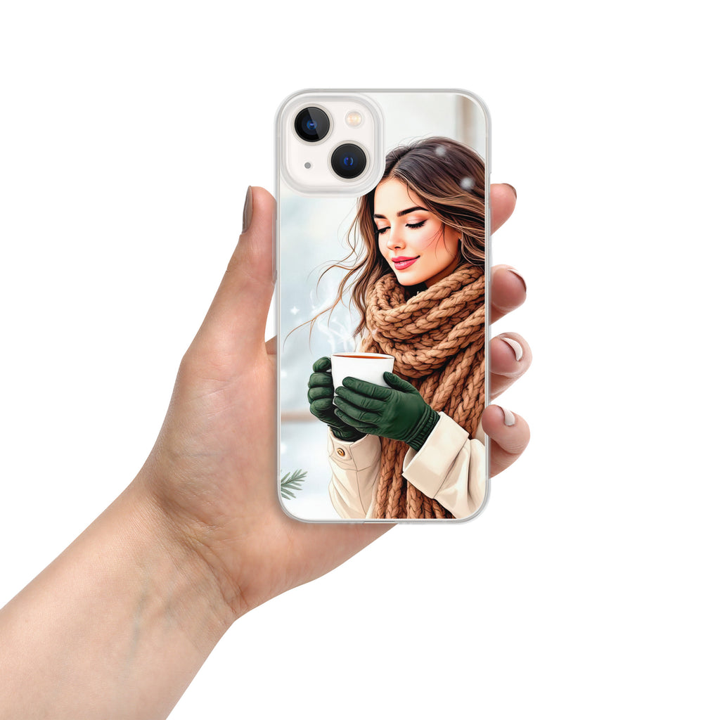 Cozy Winter Moments Clear Case for iPhone 13 - Aesthetic Winter Girl Protective Cover
