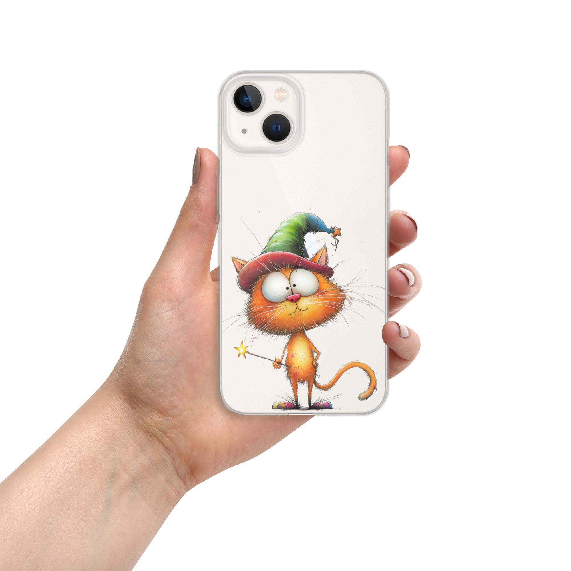Wizard Cat Clear Case for iPhone 13