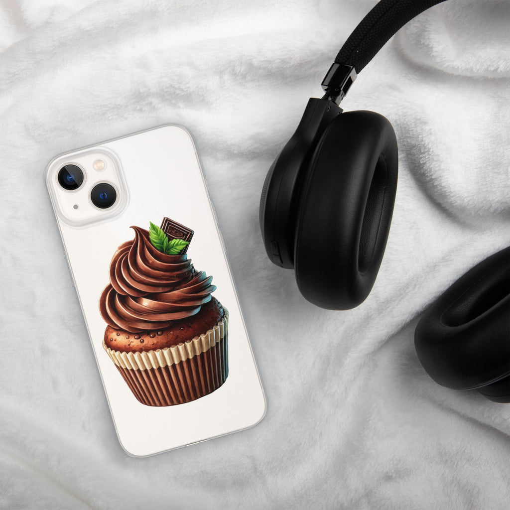 Chocolate Cupcake Clear Case for iPhone 13 - Sweet Dessert Protective Phone Cover