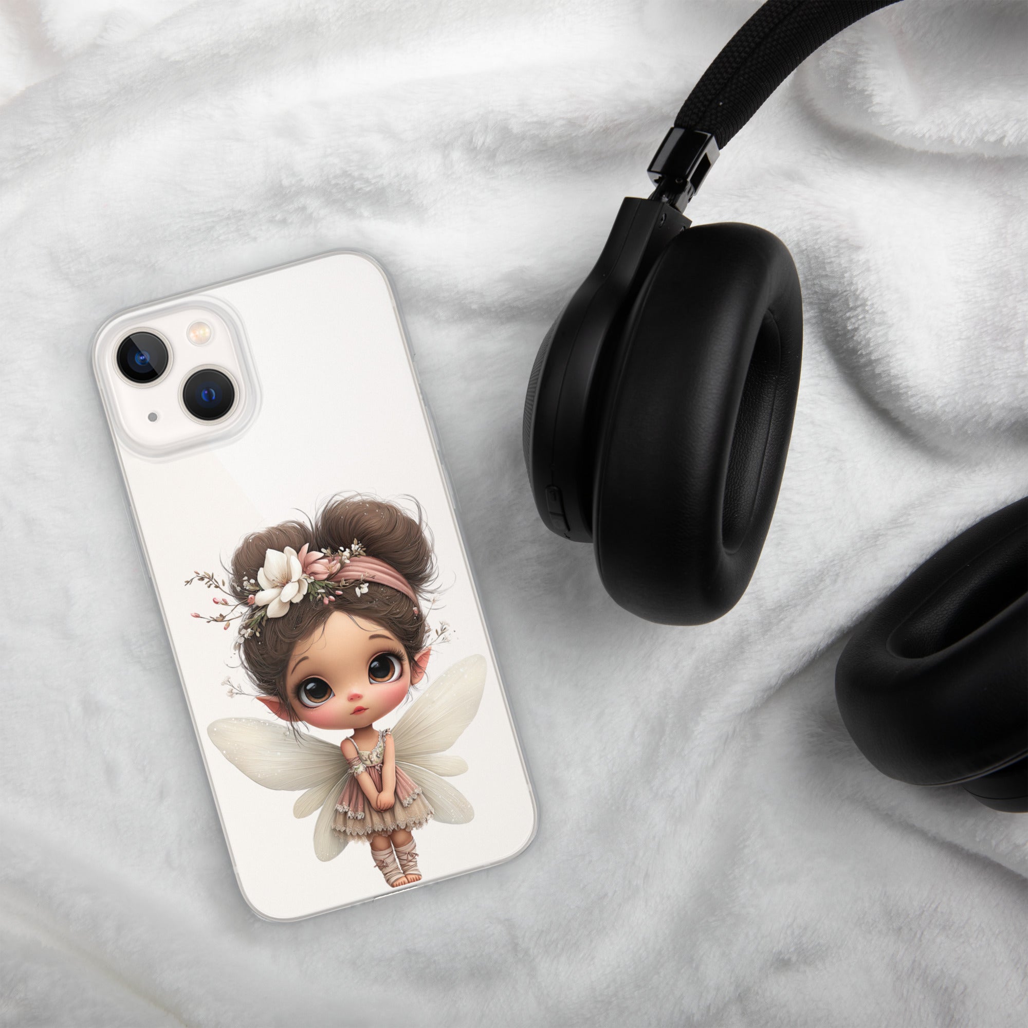 Fairy Blossom Clear Case for iPhone 13 - Cute Fantasy Fairy Protective Phone Cover