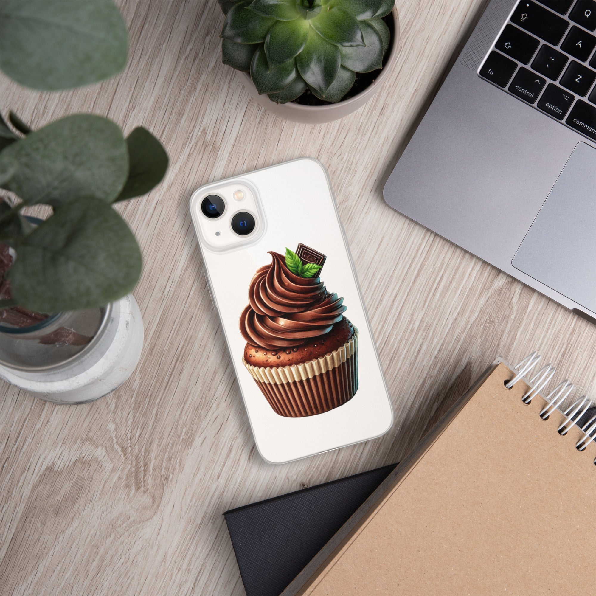Chocolate Cupcake Clear Case for iPhone 13 - Sweet Dessert Protective Phone Cover