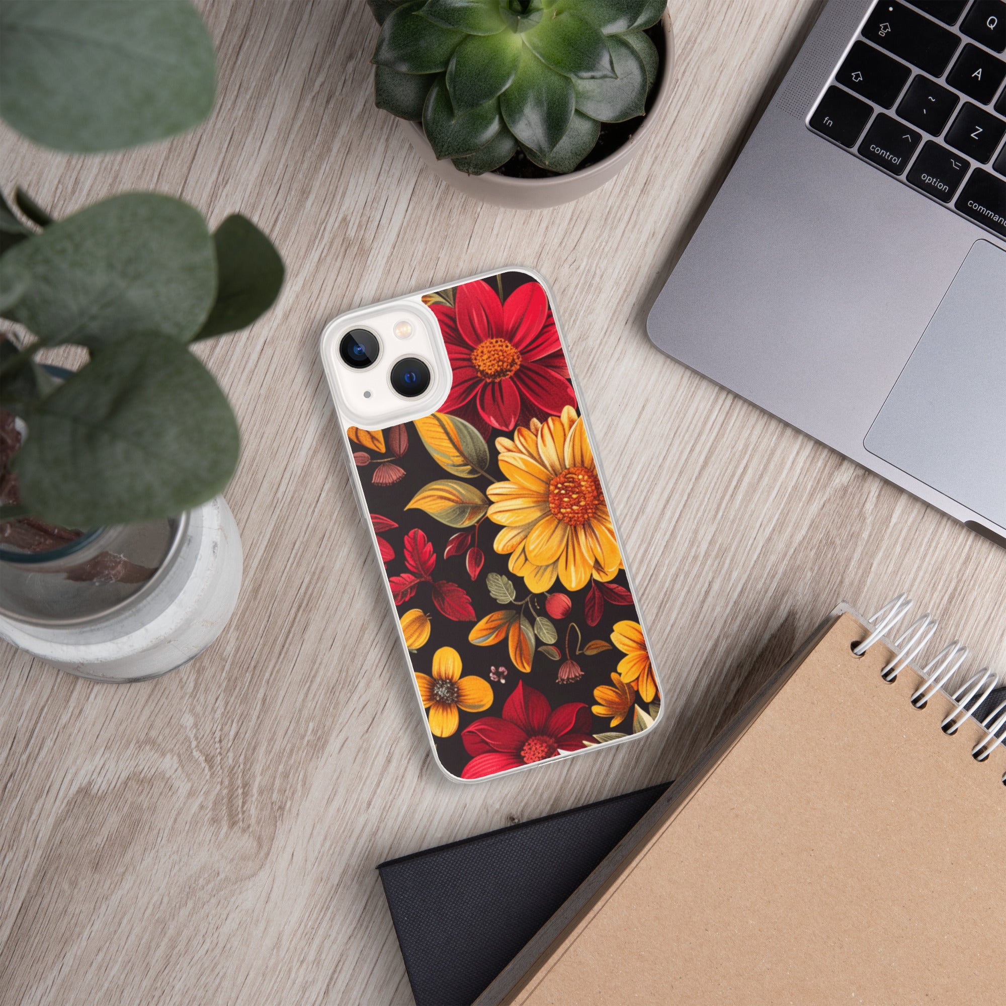 Twilight Flowerfield Clear Case for iPhone 13 - Durable & Stylish Protective Phone Cover