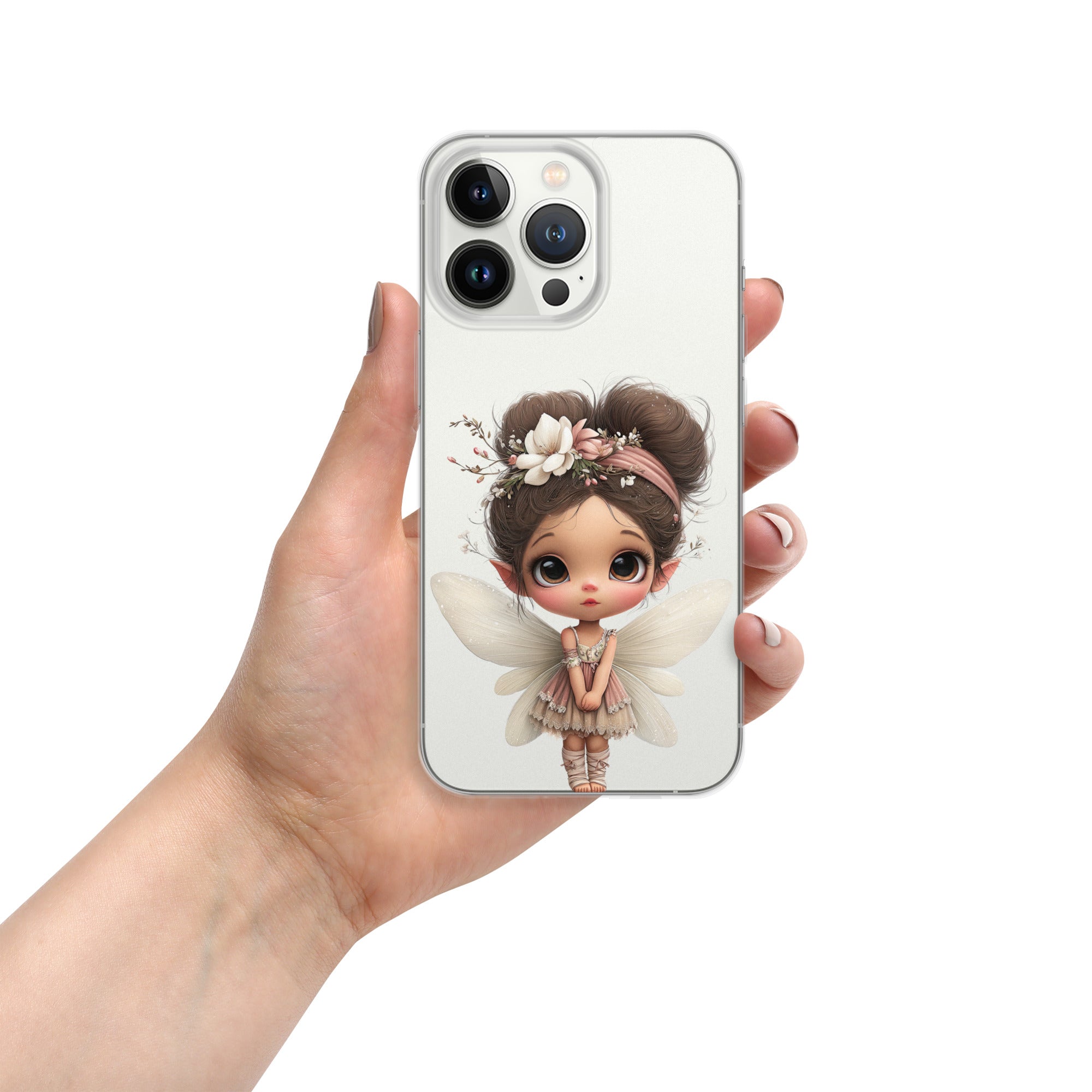Fairy Blossom Clear Case for iPhone 13 Pro - Cute Fantasy Fairy Protective Phone Cover