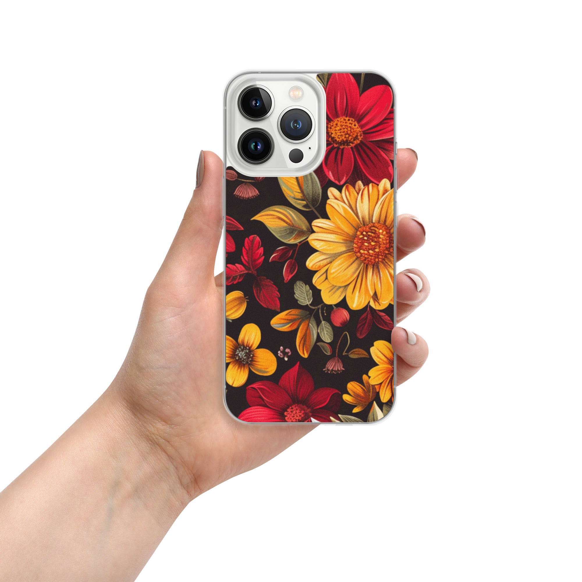 Twilight Flowerfield Clear Case for iPhone 13 Pro - Durable & Stylish Protective Phone Cover