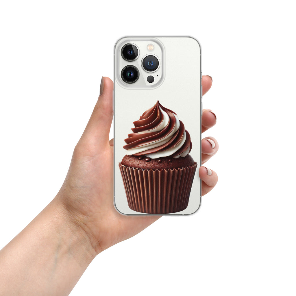 Chocolate Vanilla Swirl Cupcake Clear Case for iPhone 13 Pro - Dessert Aesthetic Protective Cover