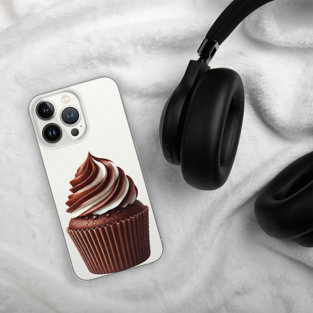 Chocolate Vanilla Swirl Cupcake Clear Case for iPhone 13 Pro - Dessert Aesthetic Protective Cover