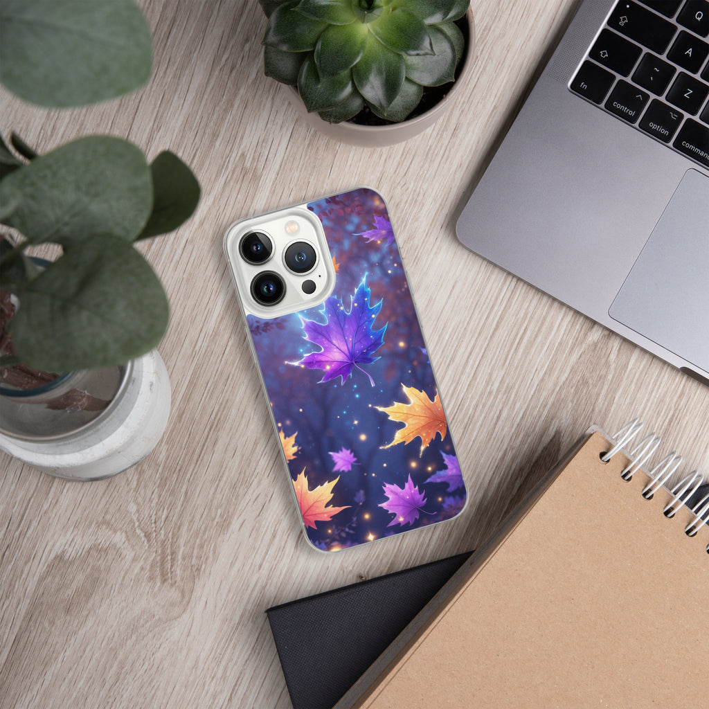 Enchanted Autumn Leaves Clear Case for iPhone 13 Pro - Fantasy Fall Maple Leaf Protective Cover