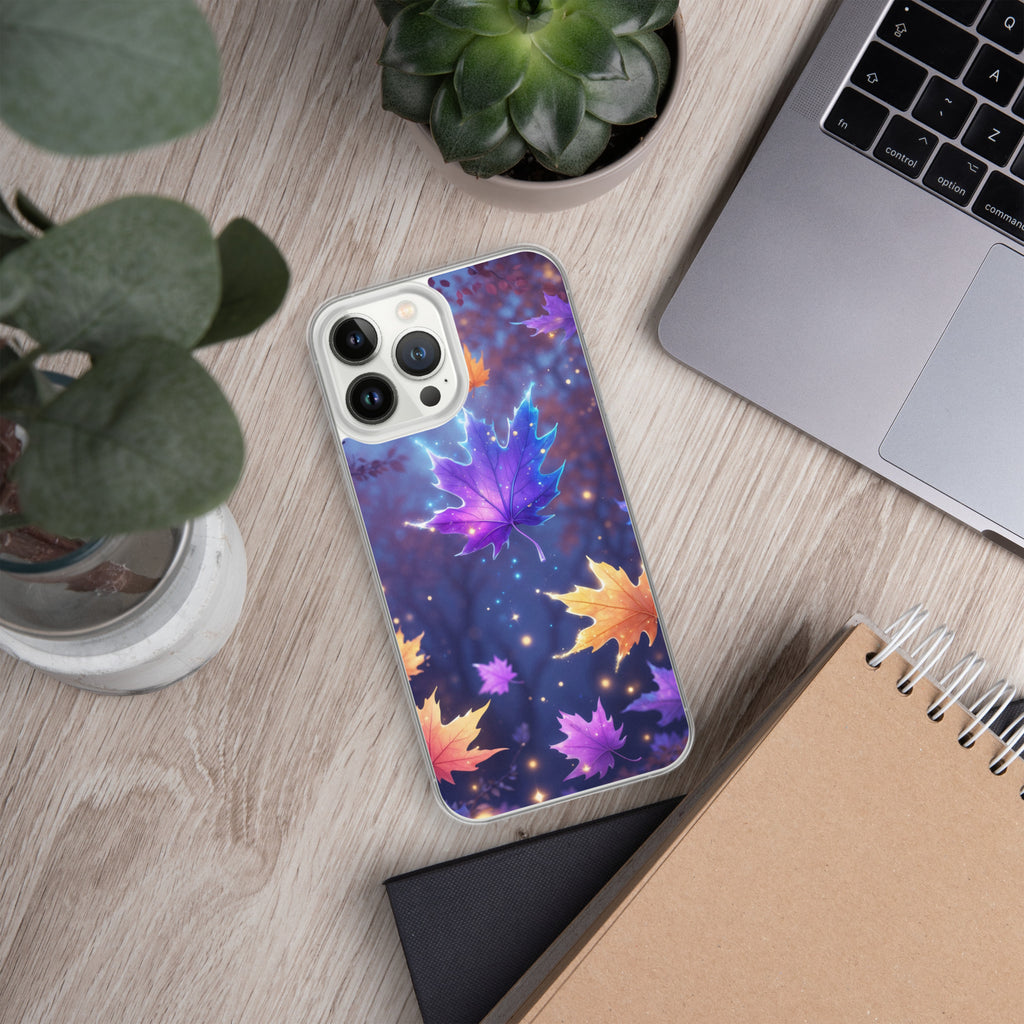 Enchanted Autumn Leaves Clear Case for iPhone 13 Pro Max - Fantasy Fall Maple Leaf Protective Cover
