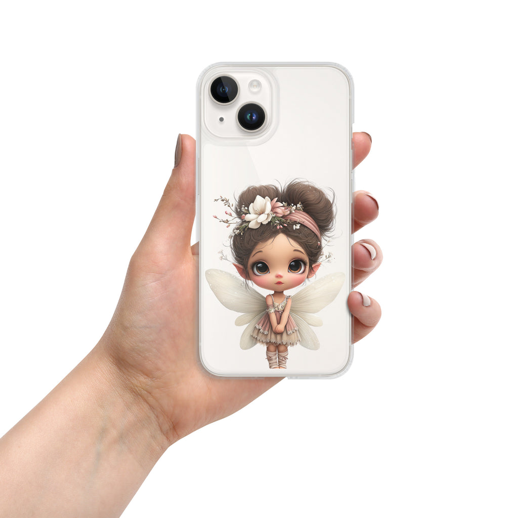 Fairy Blossom Clear Case for iPhone 14 - Cute Fantasy Fairy Protective Phone Cover