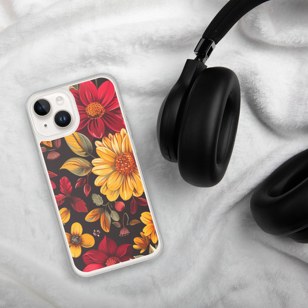 Twilight Flowerfield Clear Case for iPhone 14 - Durable & Stylish Protective Phone Cover