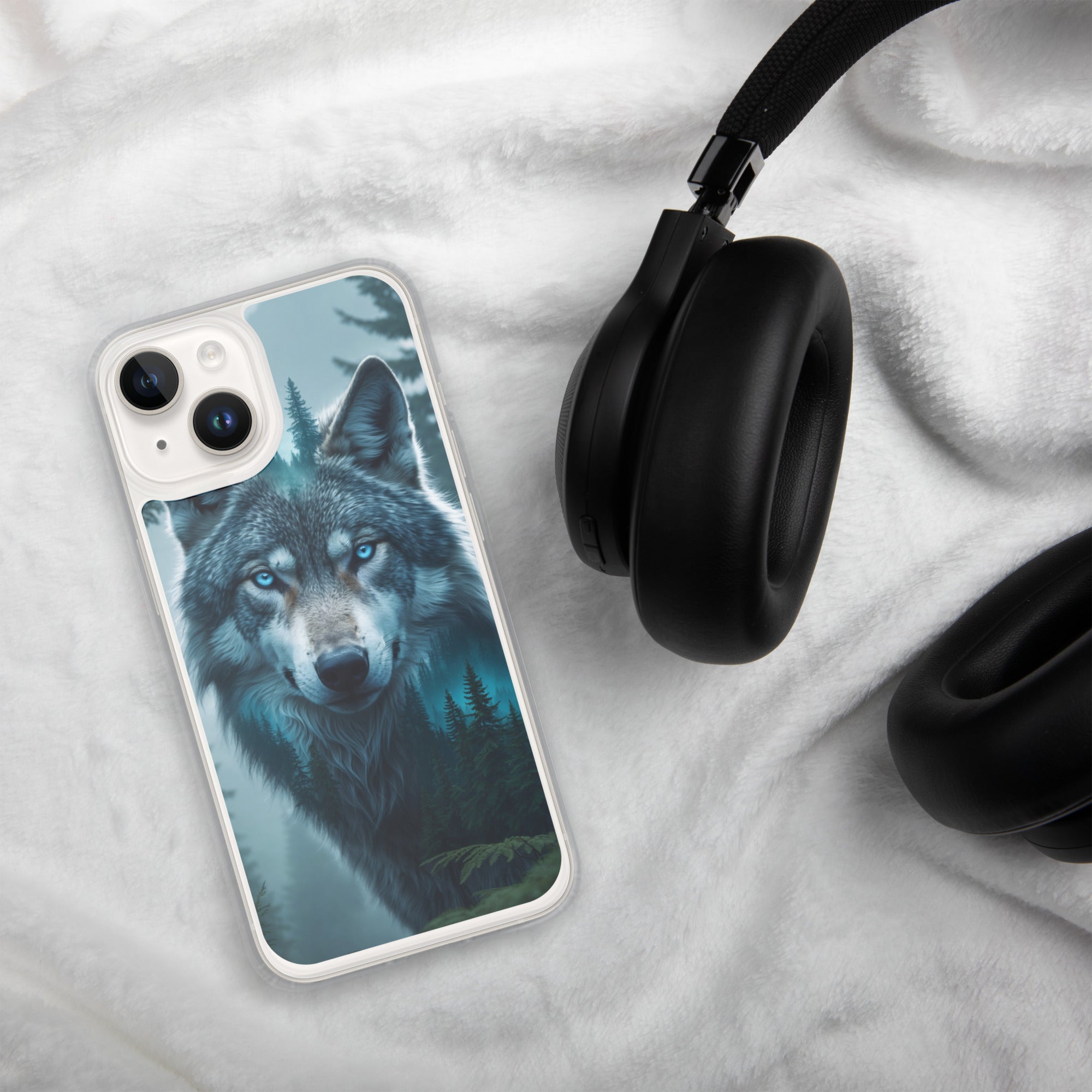 Arctic Forest Wolf Clear Case for iPhone 14
