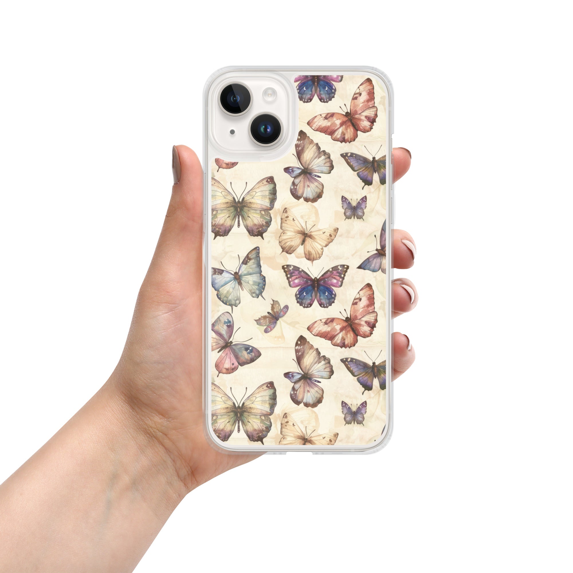 Butterfly Garden Clear Case for iPhone 14 Plus