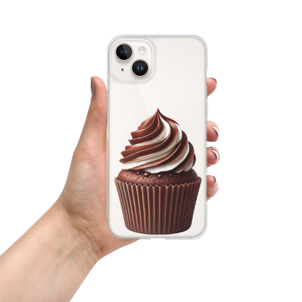 Chocolate Vanilla Swirl Cupcake Clear Case for iPhone 14 Plus