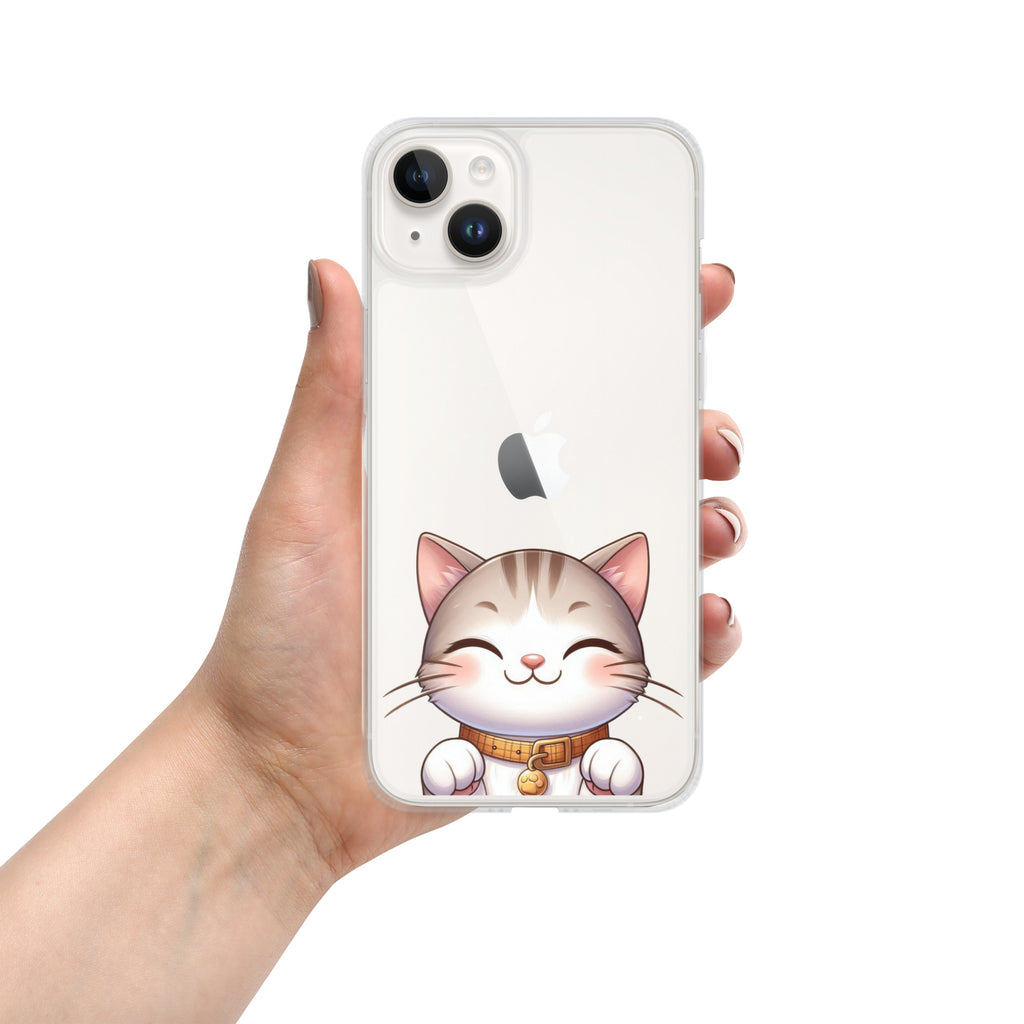 Happy Kitty Clear Case for iPhone 14 Plus