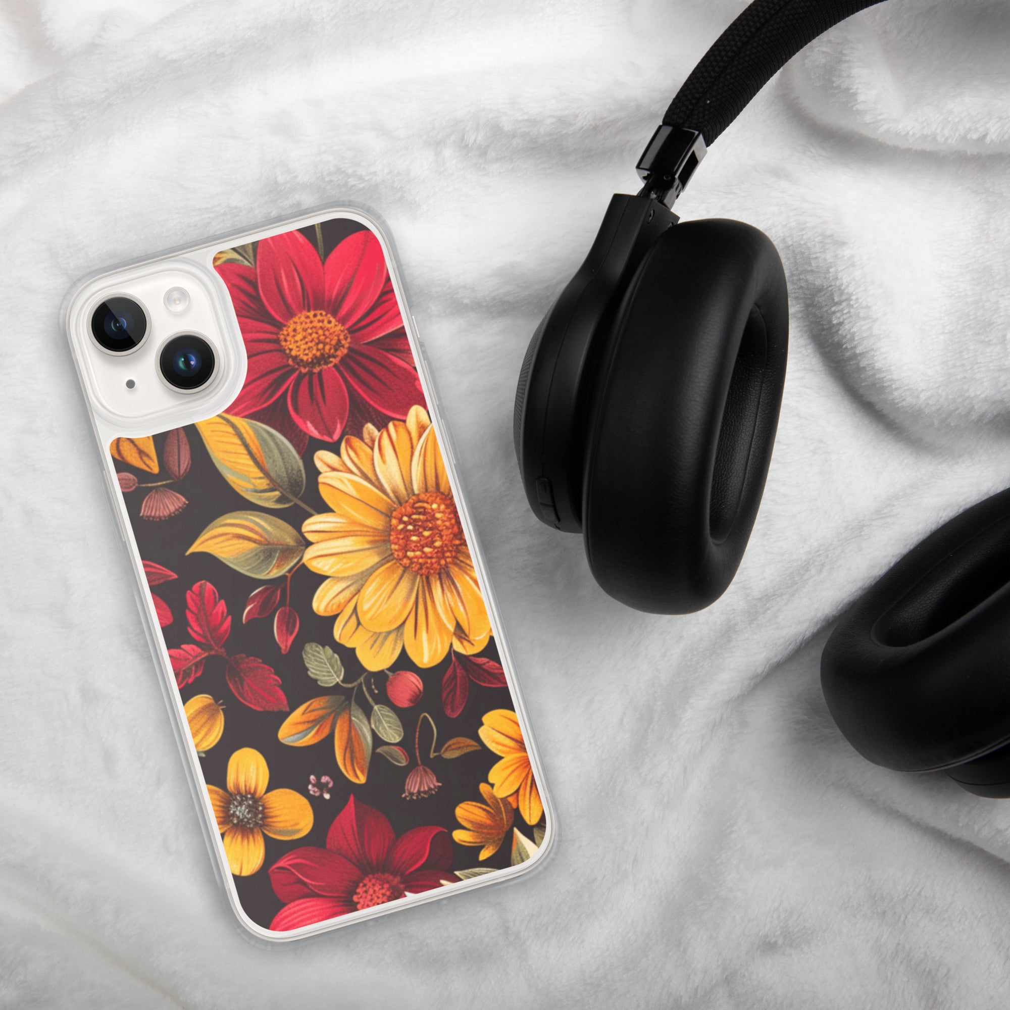 Twilight Flowerfield Clear Case for iPhone 14 Plus - Durable & Stylish Protective Phone Cover