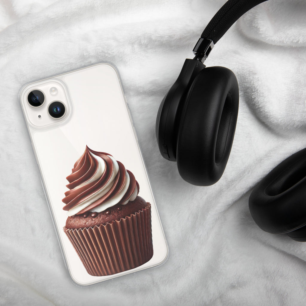 Chocolate Vanilla Swirl Cupcake Clear Case for iPhone 14 Plus