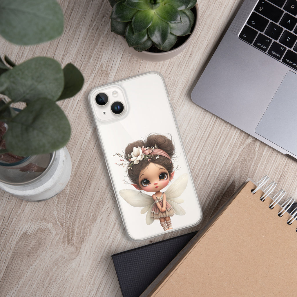 Fairy Blossom Clear Case for iPhone 14 Plus - Cute Fantasy Fairy Protective Phone Cover