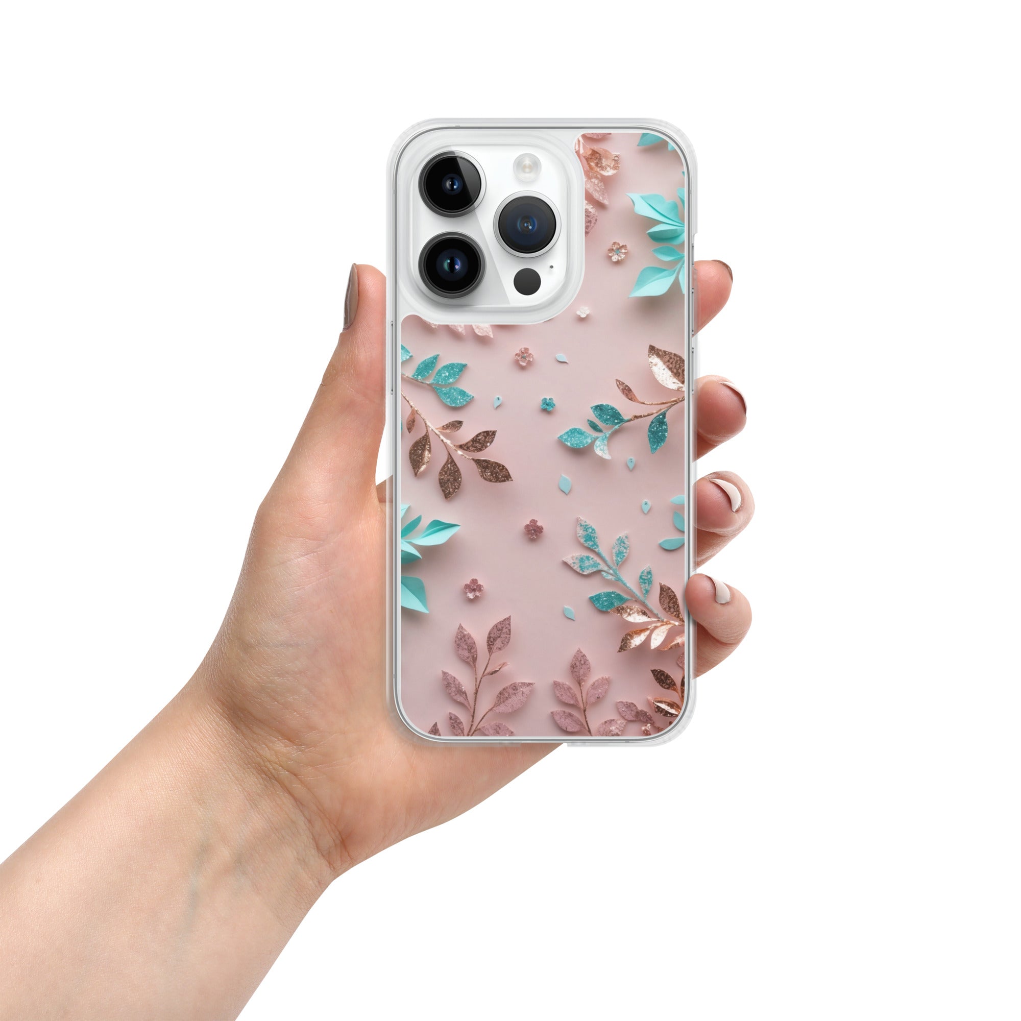 Blush Garden Glam Clear Case for iPhone 14 Pro