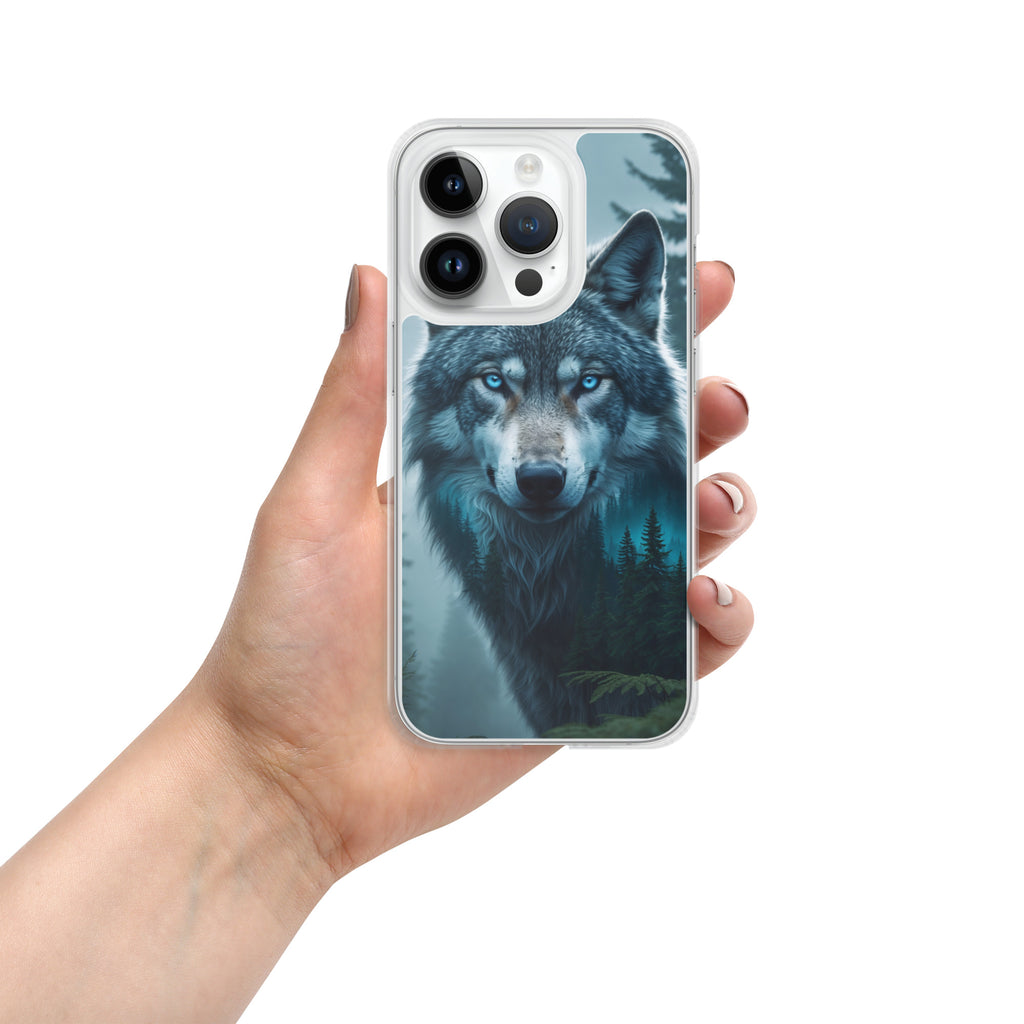 Arctic Forest Wolf Clear Case for iPhone 14 Pro