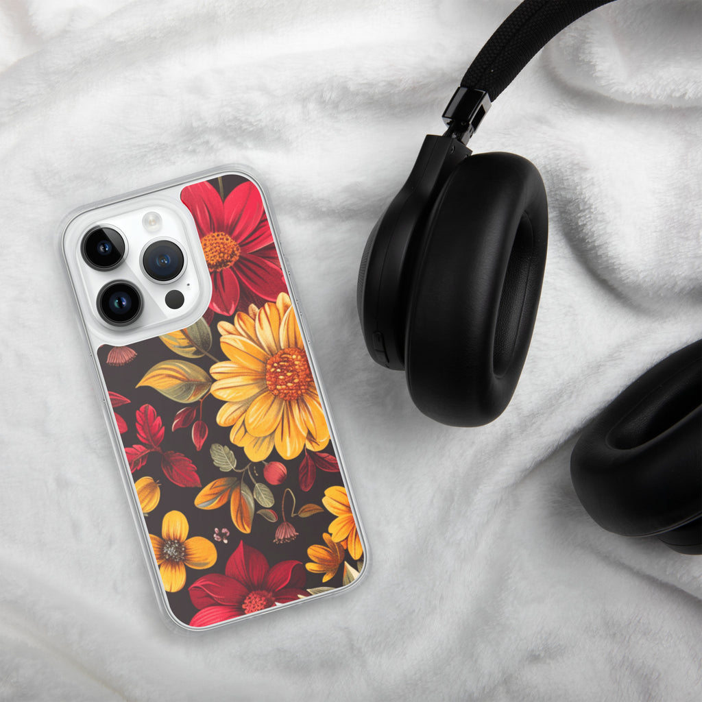 Twilight Flowerfield Clear Case for iPhone 14 Pro - Durable & Stylish Protective Phone Cover
