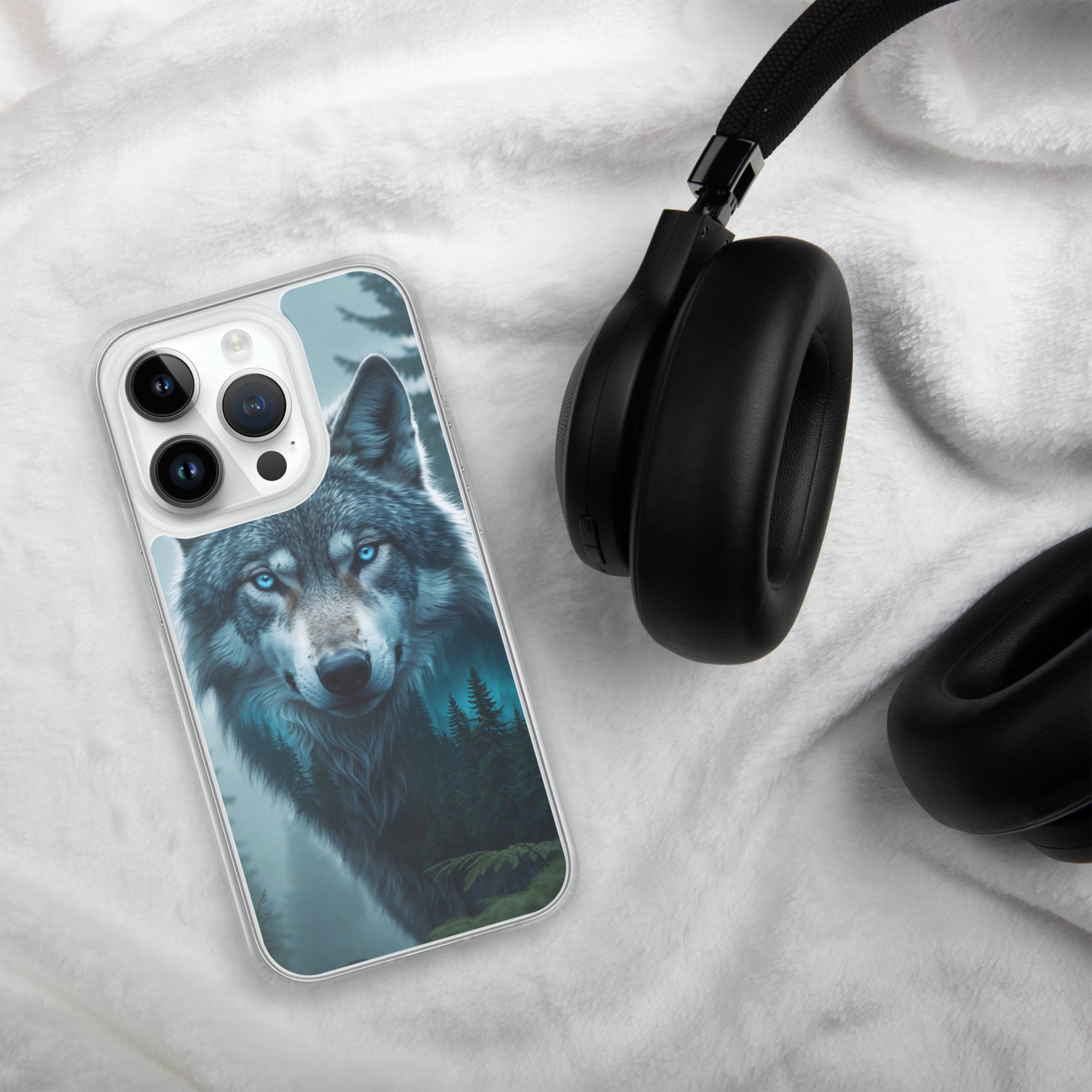 Arctic Forest Wolf Clear Case for iPhone 14 Pro