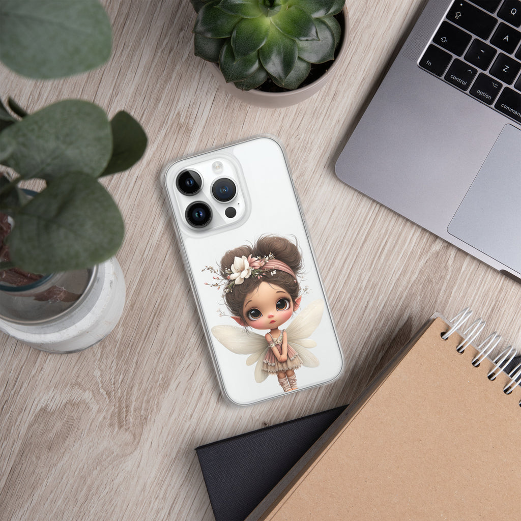 Fairy Blossom Clear Case for iPhone 14 Pro - Cute Fantasy Fairy Protective Phone Cover