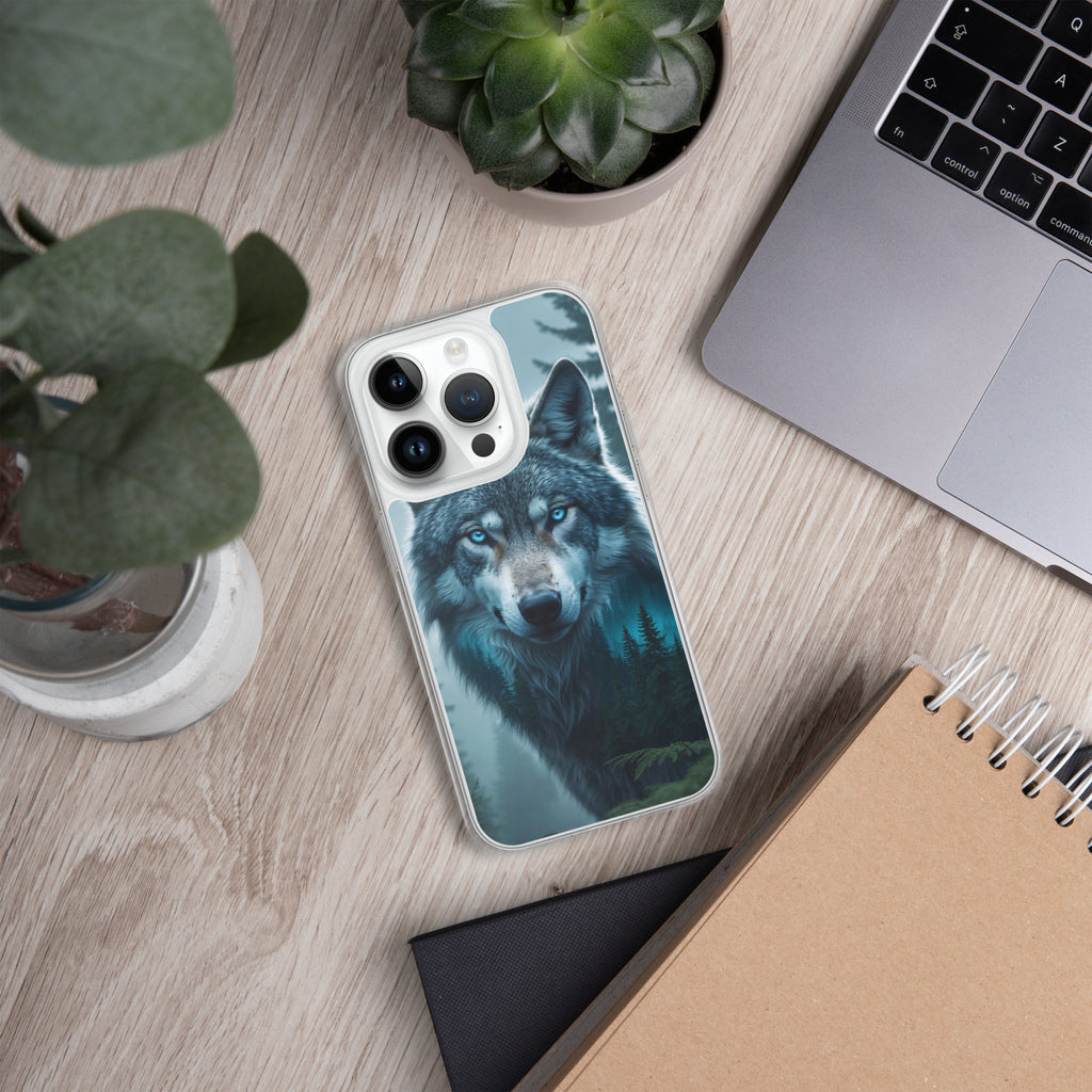 Arctic Forest Wolf Clear Case for iPhone 14 Pro
