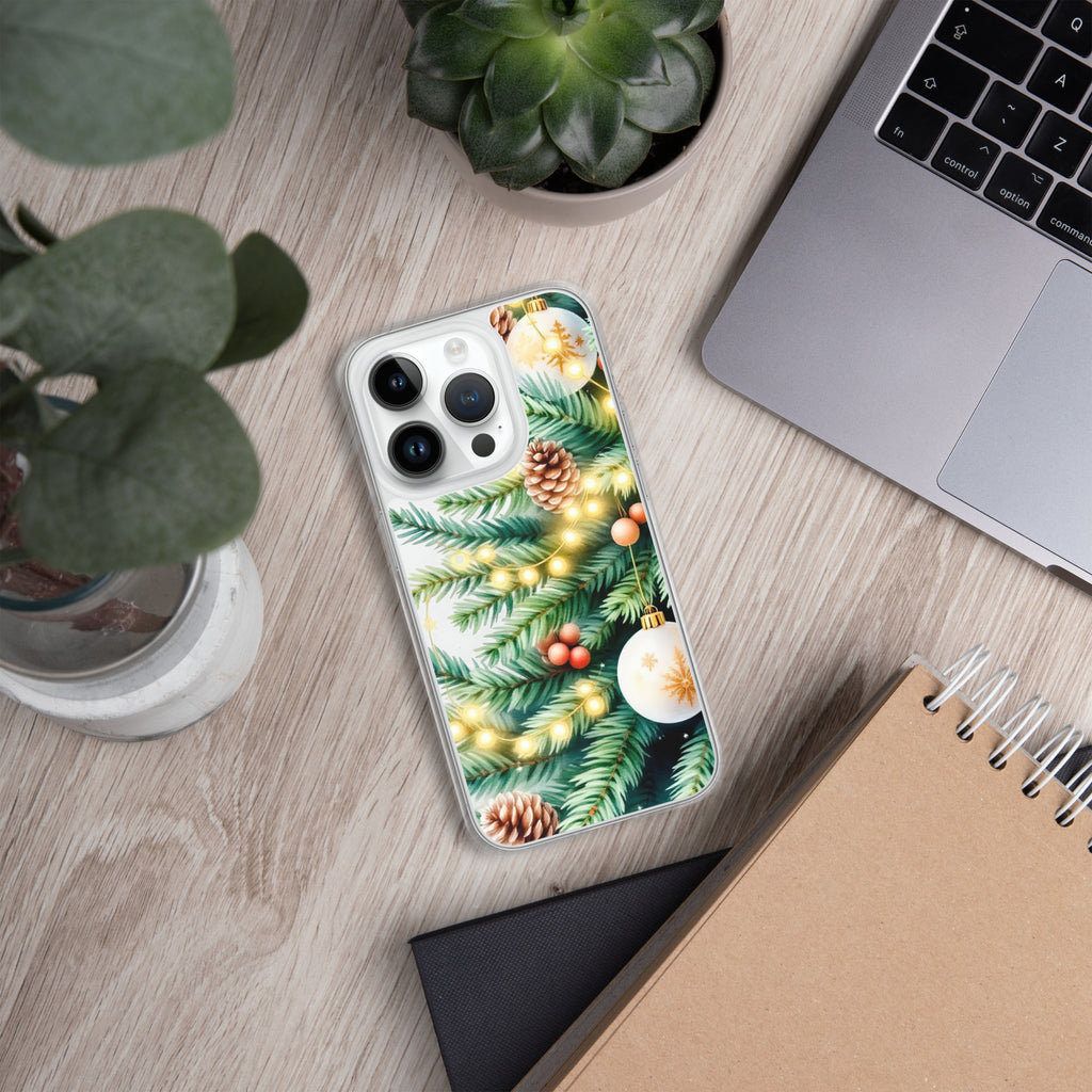 Holiday Pine Glow Clear Case for iPhone 14 Pro