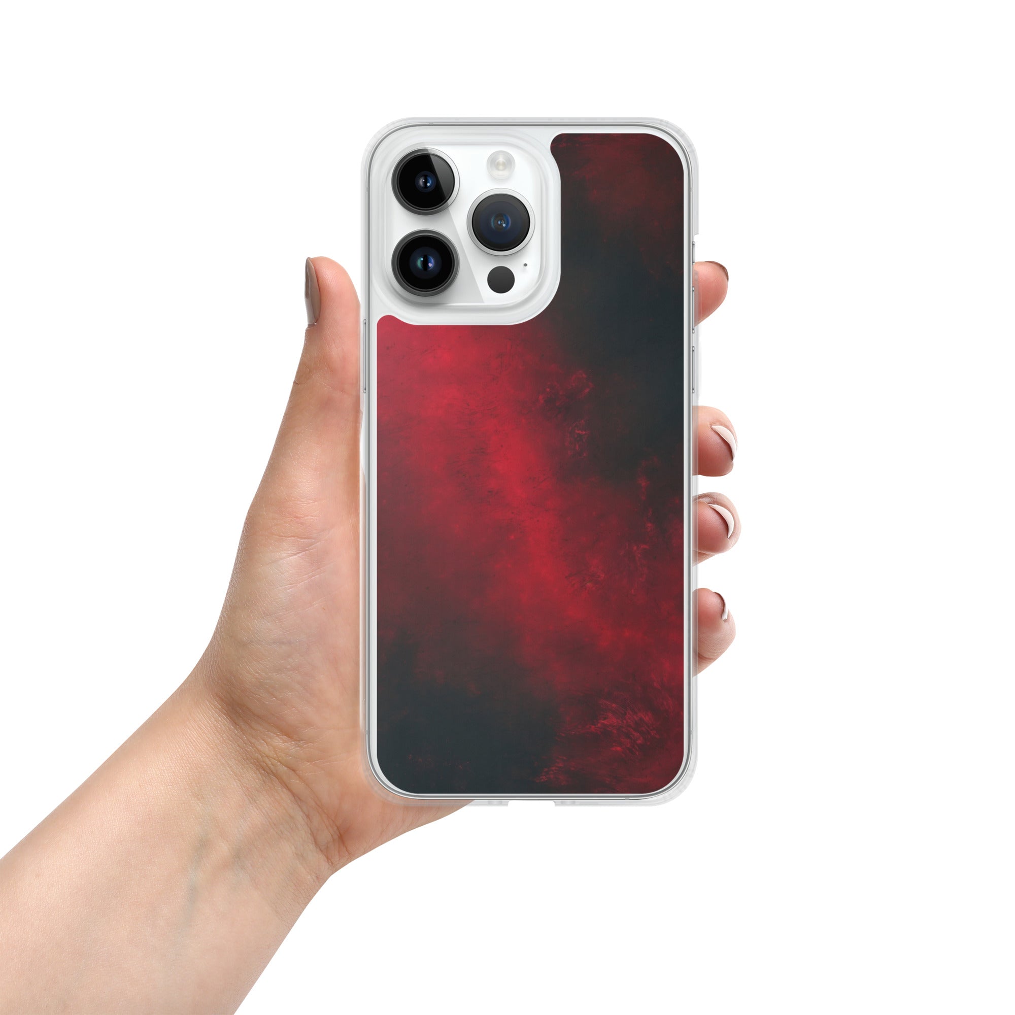 Crimson Nebula Clear Case for iPhone 14 Pro Max