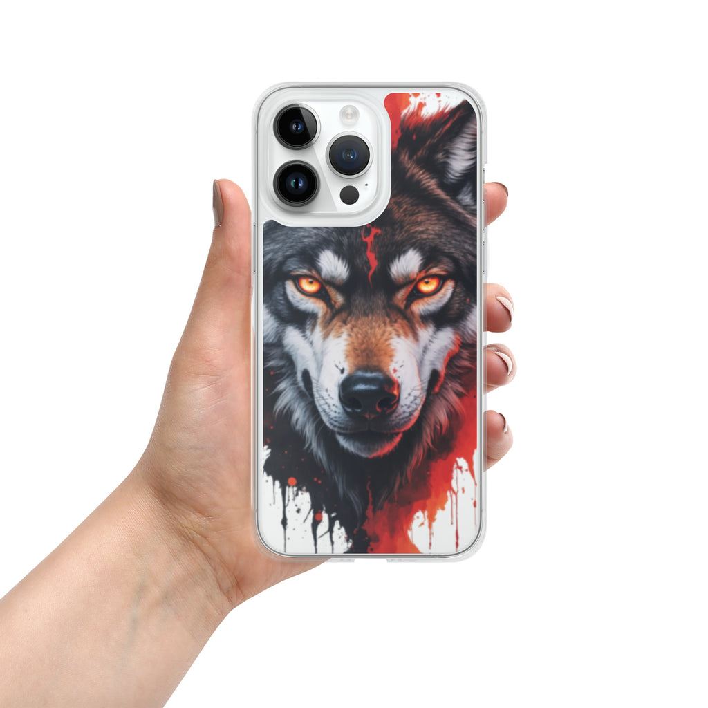 Dual Flame Wolf Clear Case for iPhone 14 Pro Max