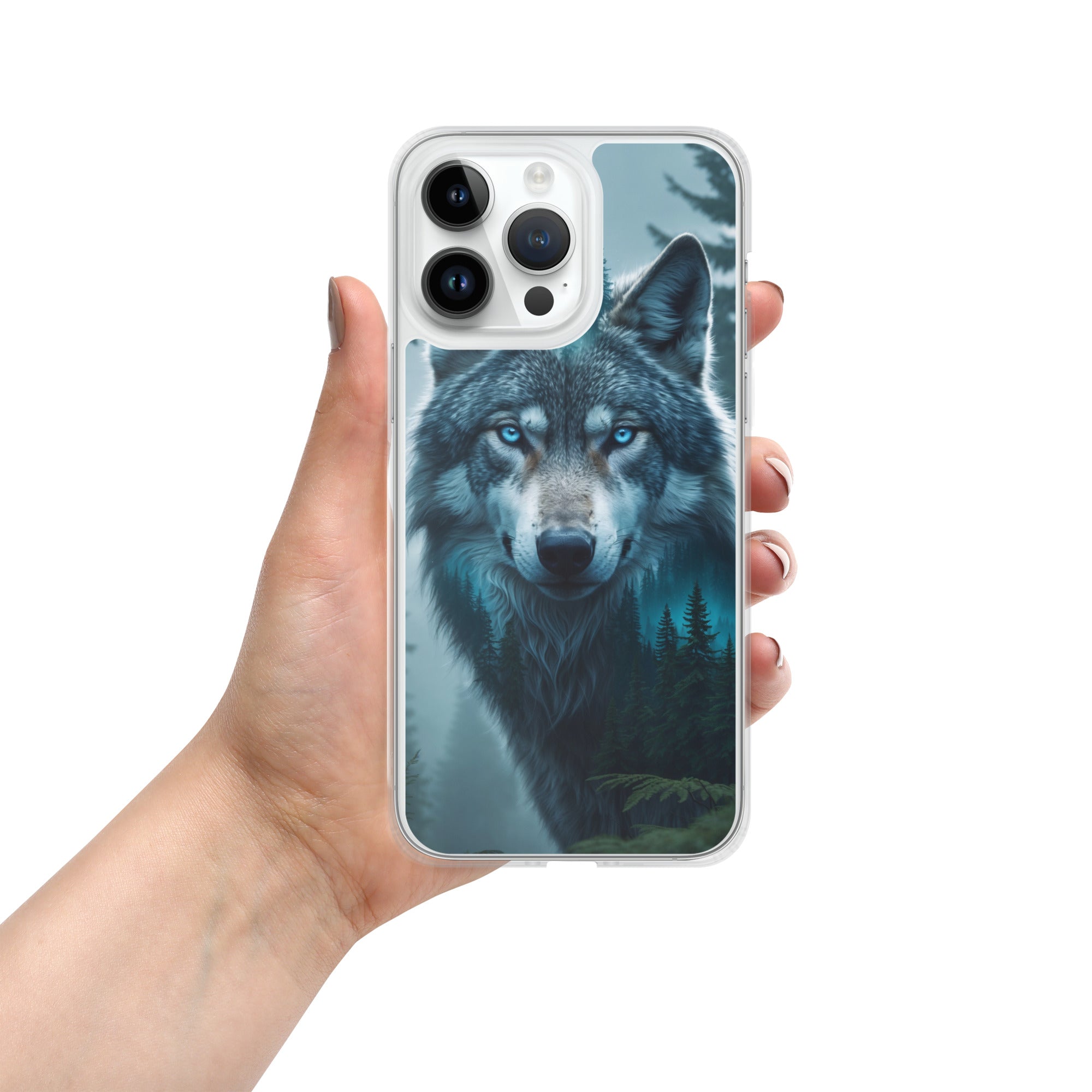 Arctic Forest Wolf Clear Case for iPhone 14 Pro Max