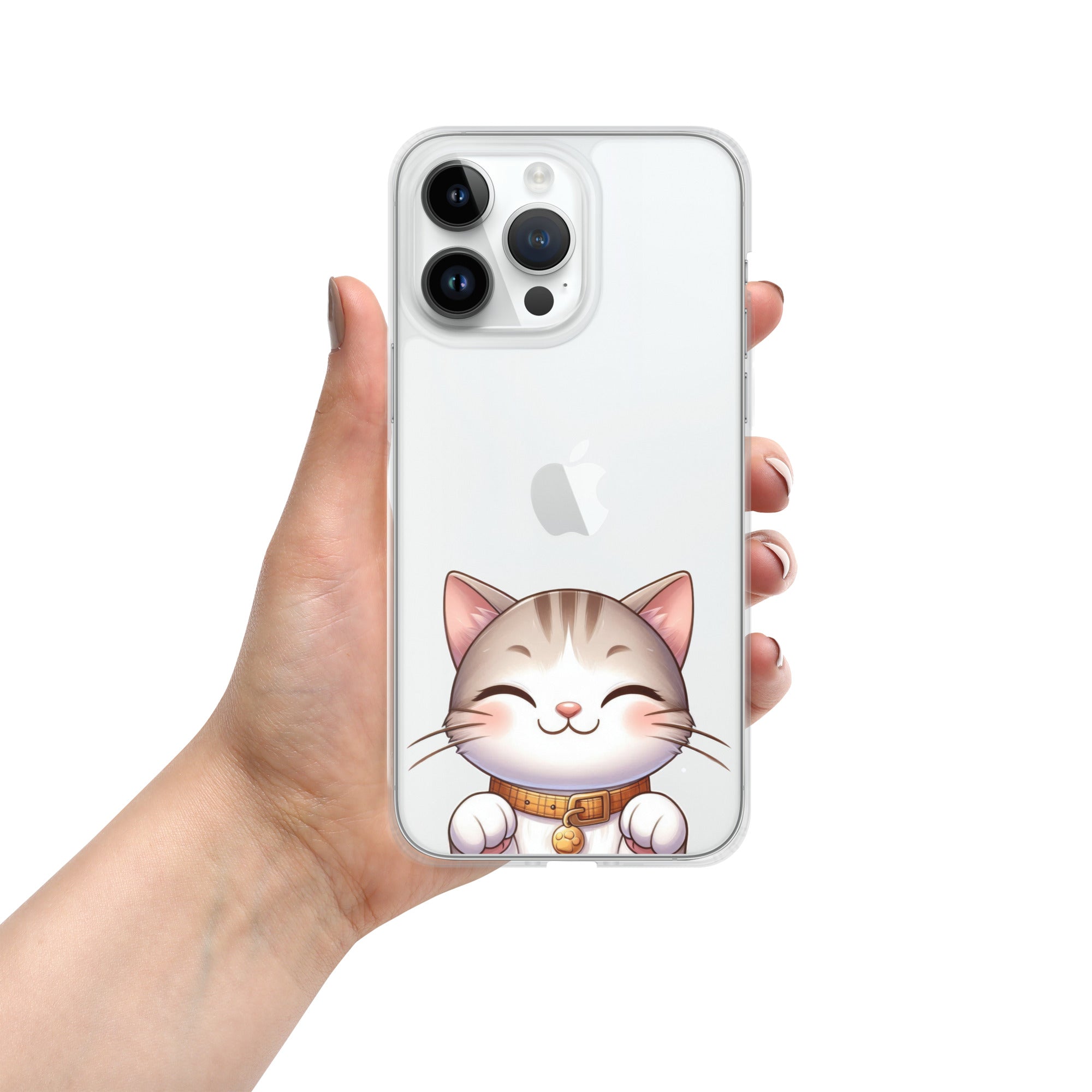 Happy Kitty Clear Case for iPhone 14 Pro Max