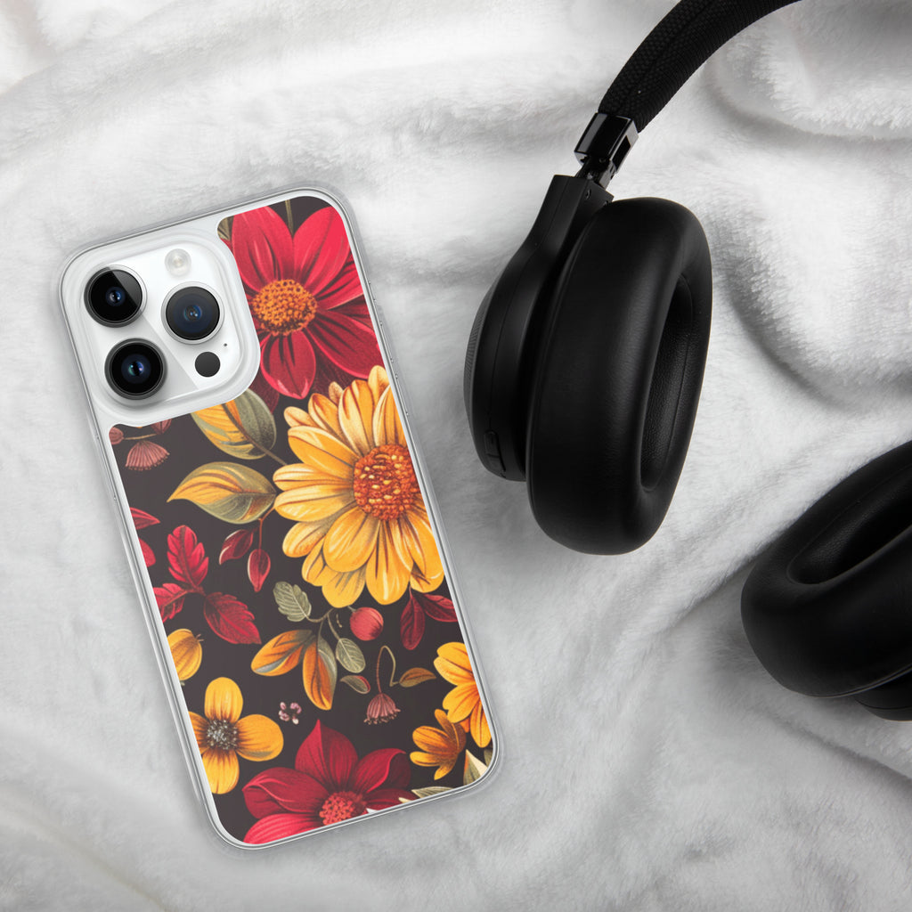 Twilight Flowerfield Clear Case for iPhone 14 Pro Max - Durable & Stylish Protective Phone Cover