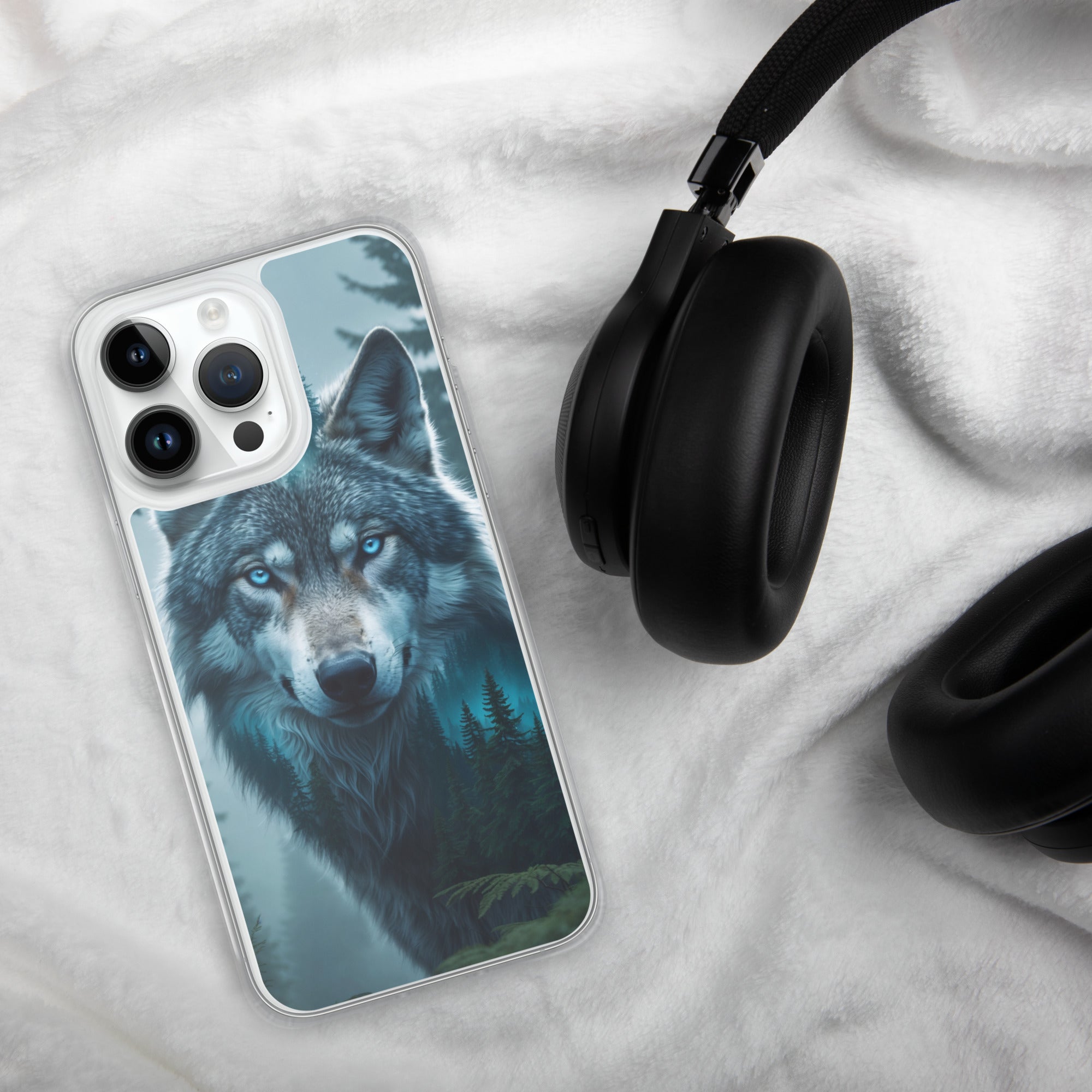 Arctic Forest Wolf Clear Case for iPhone 14 Pro Max