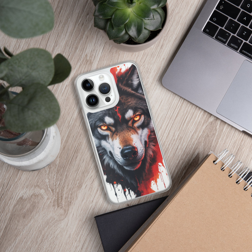 Dual Flame Wolf Clear Case for iPhone 14 Pro Max