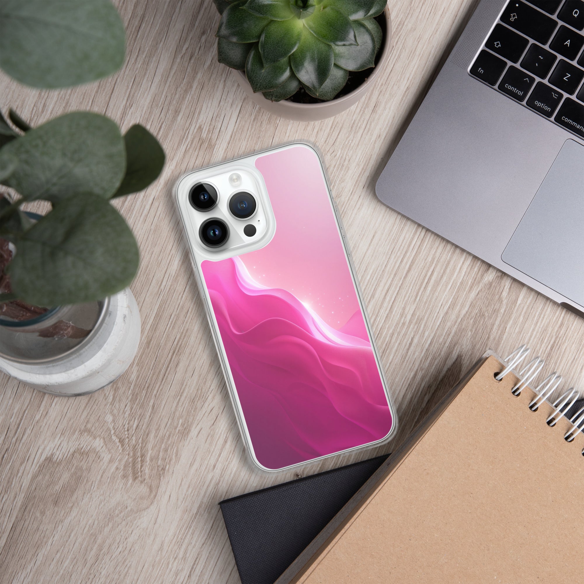 Pink Velvet Waves Dream Clear Case for iPhone 14 Pro Max