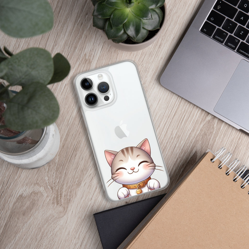 Happy Kitty Clear Case for iPhone 14 Pro Max