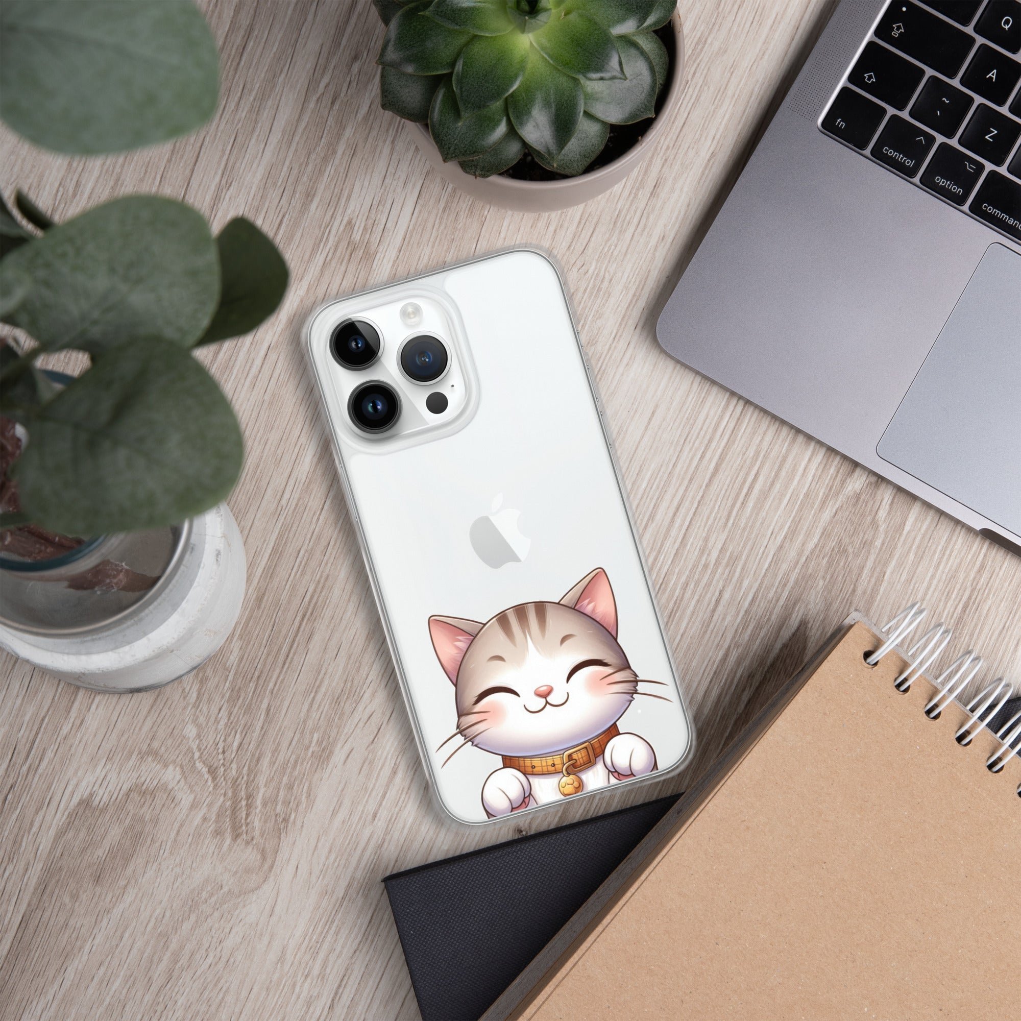 Happy Kitty Clear Case for iPhone 14 Pro Max