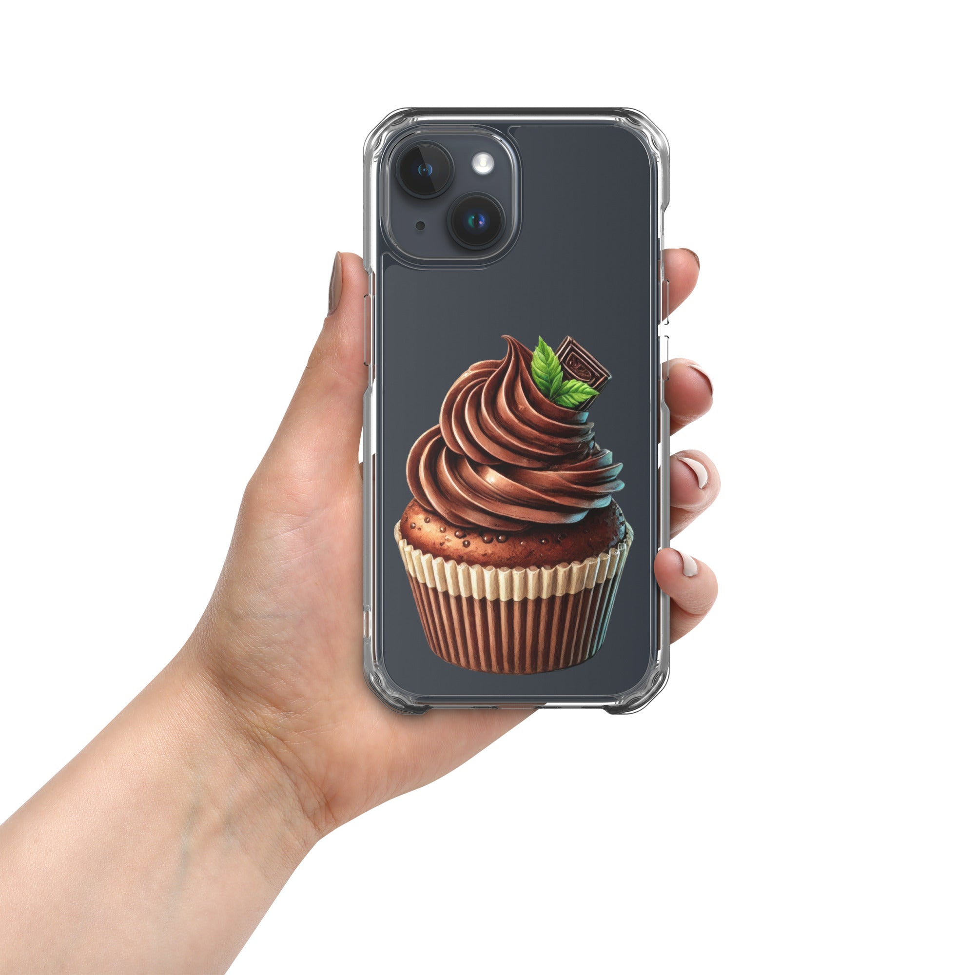 Chocolate Cupcake Clear Case for iPhone 15