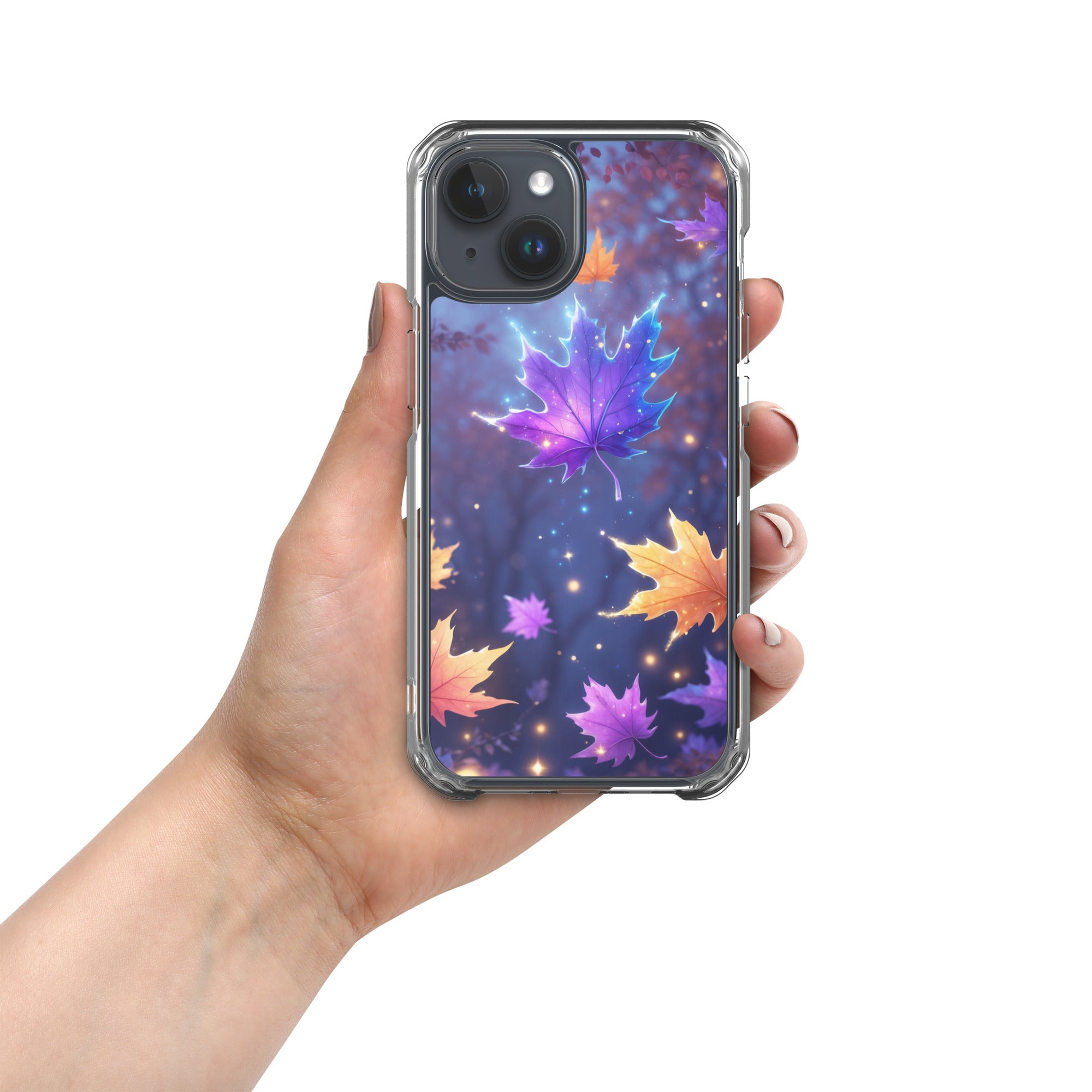 Enchanted Autumn Leaves Clear Case for iPhone 15