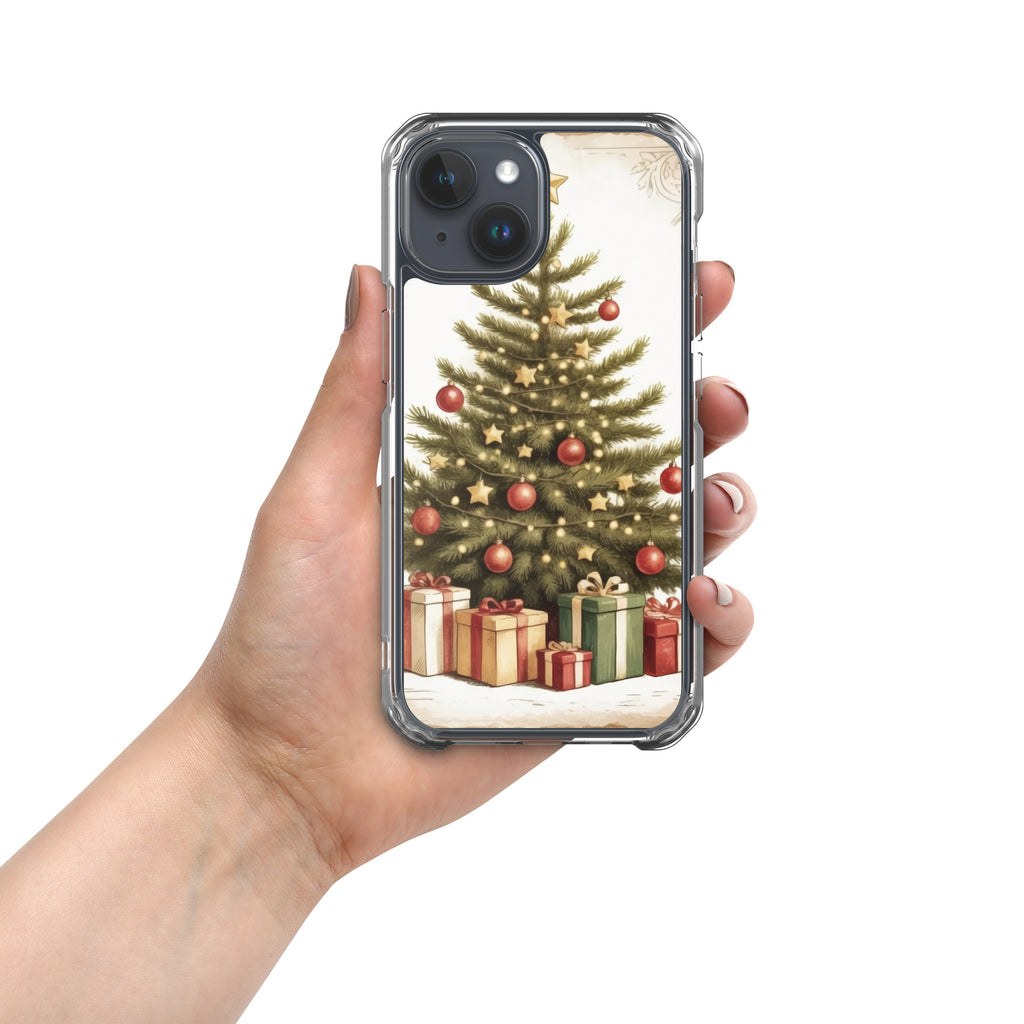 Vintage Christmas Tree Clear Case for iPhone 15