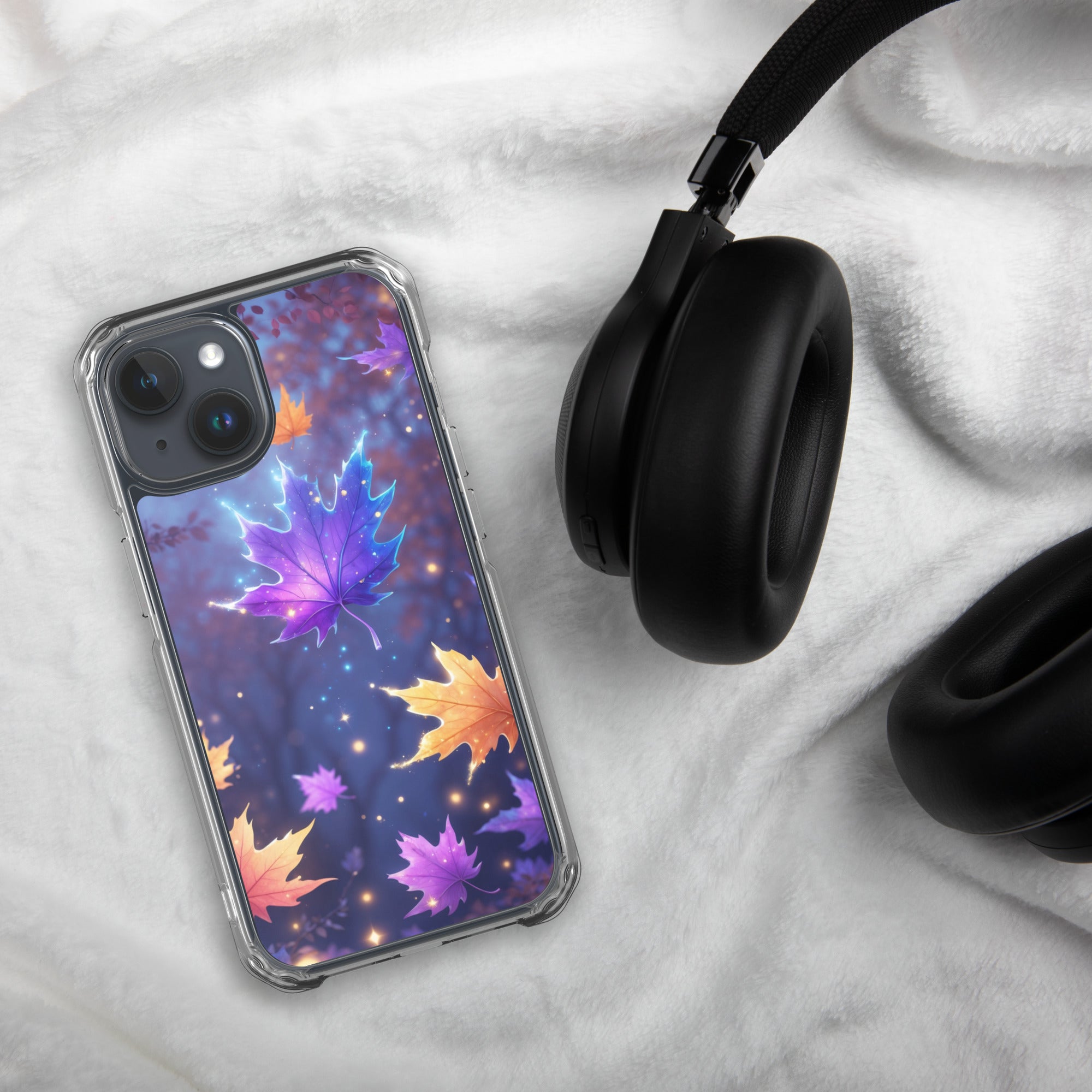 Enchanted Autumn Leaves Clear Case for iPhone 15
