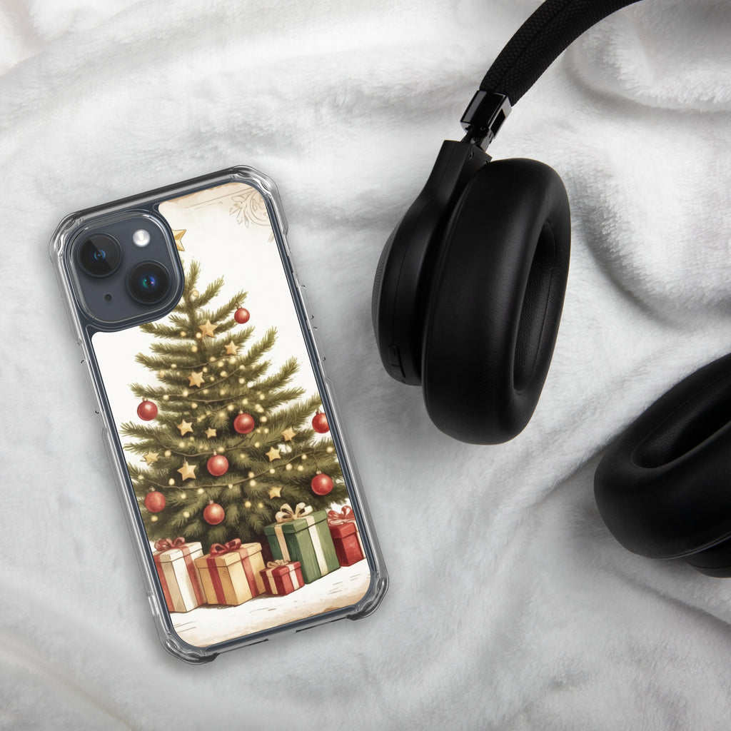 Vintage Christmas Tree Clear Case for iPhone 15