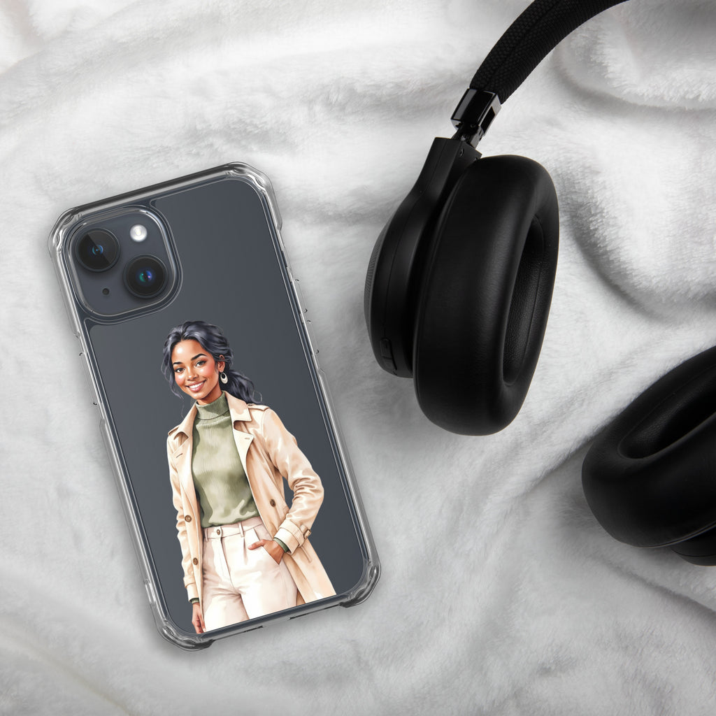 Chic Autumn Style Clear Case for iPhone 15