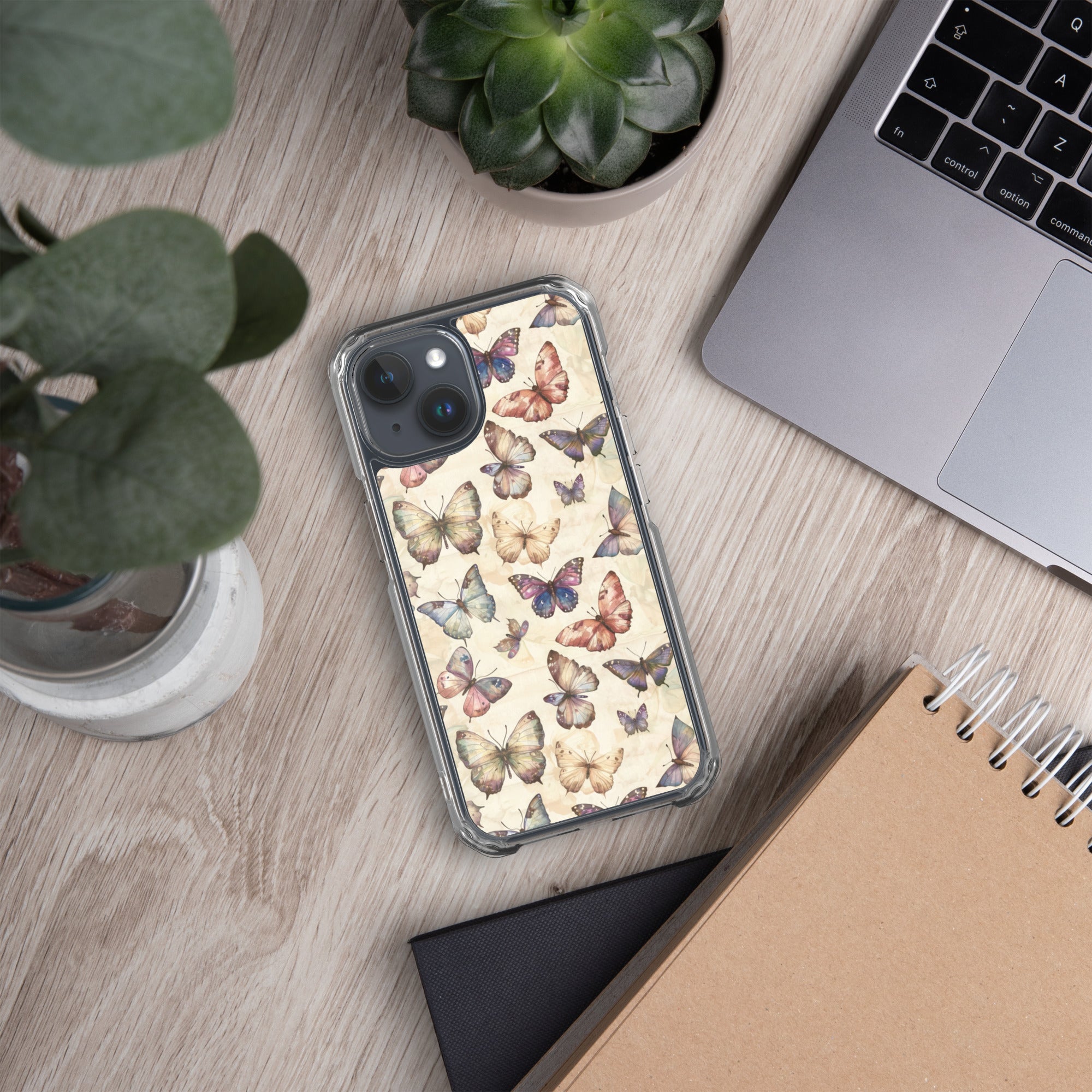 Butterfly Garden Clear Case for iPhone 15