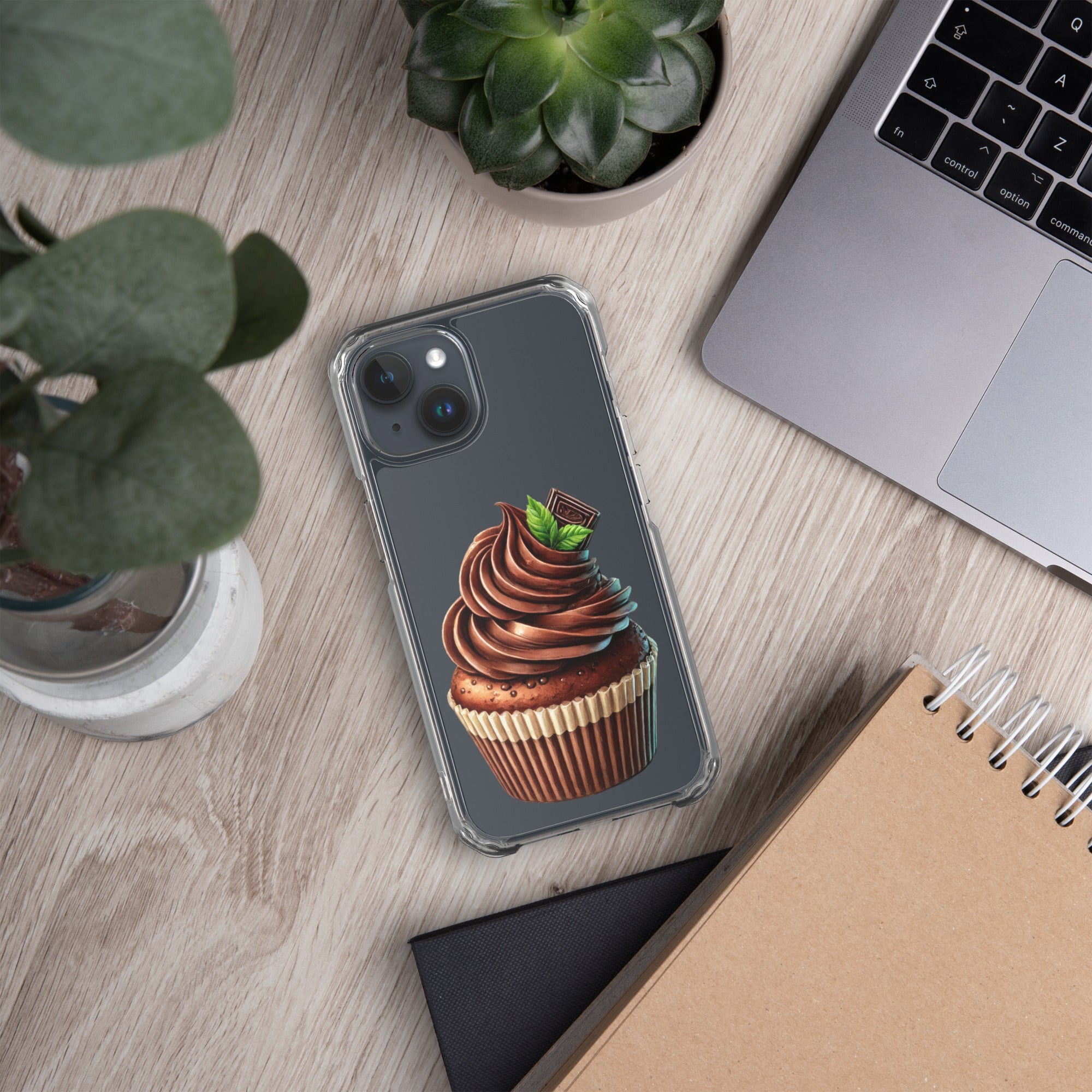 Chocolate Cupcake Clear Case for iPhone 15