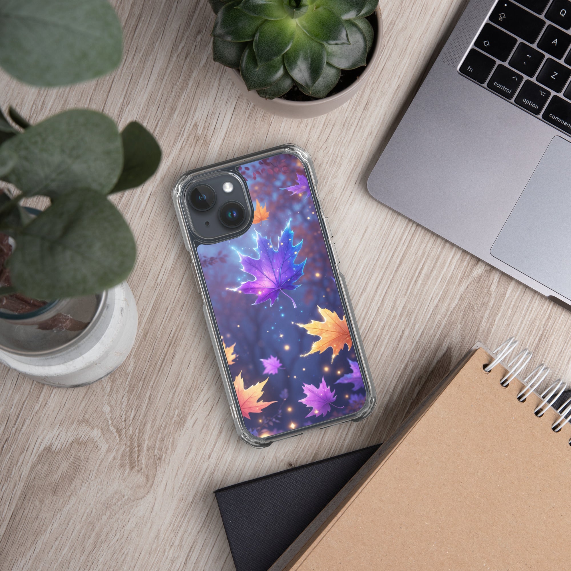 Enchanted Autumn Leaves Clear Case for iPhone 15