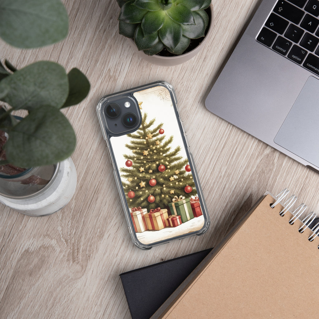 Vintage Christmas Tree Clear Case for iPhone 15