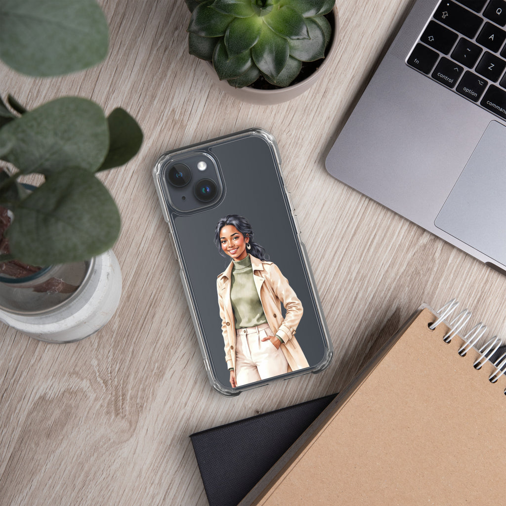 Chic Autumn Style Clear Case for iPhone 15