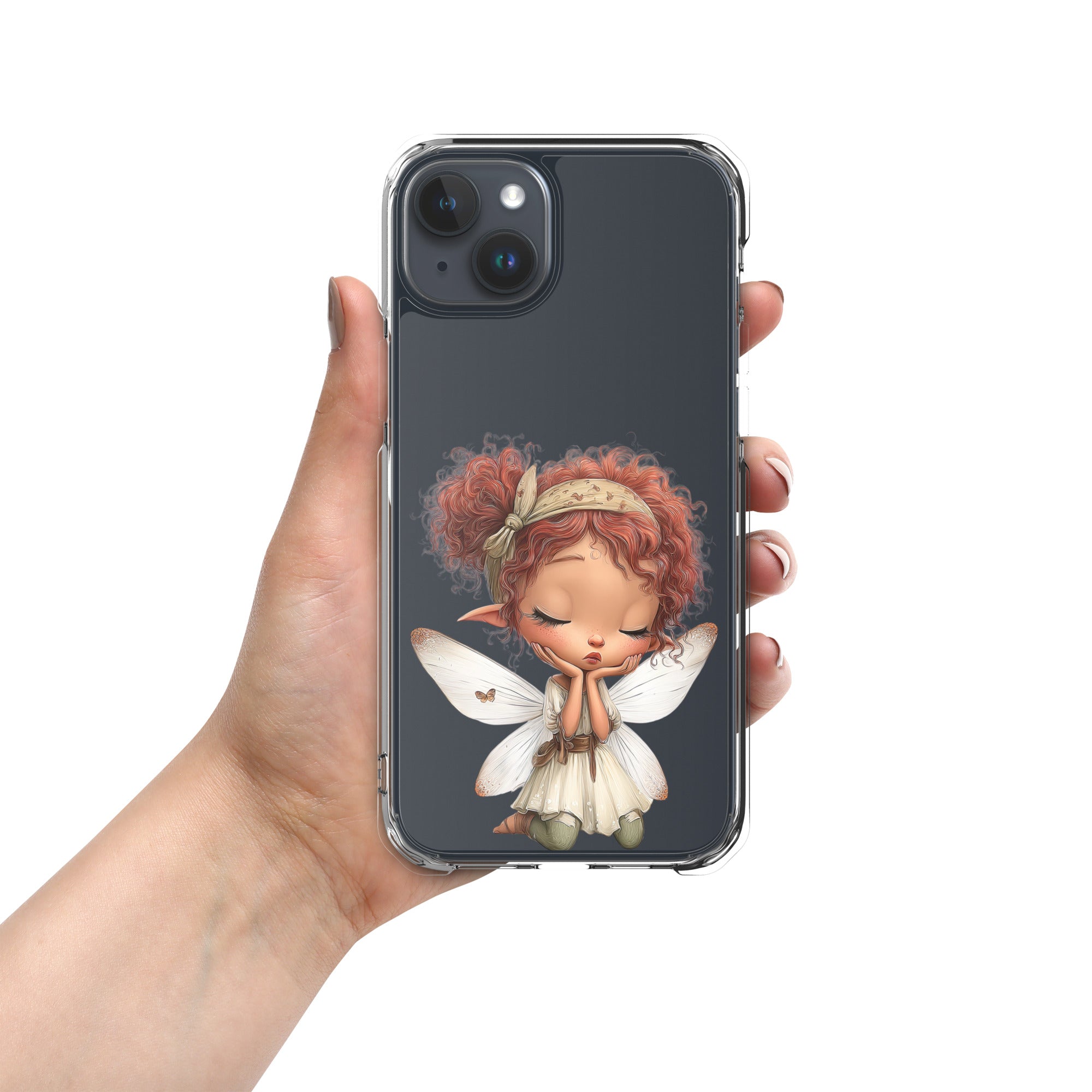 Rusty Fairy Clear Case for iPhone 15 Plus - Cute Fantasy Fairy Protective Phone Cover